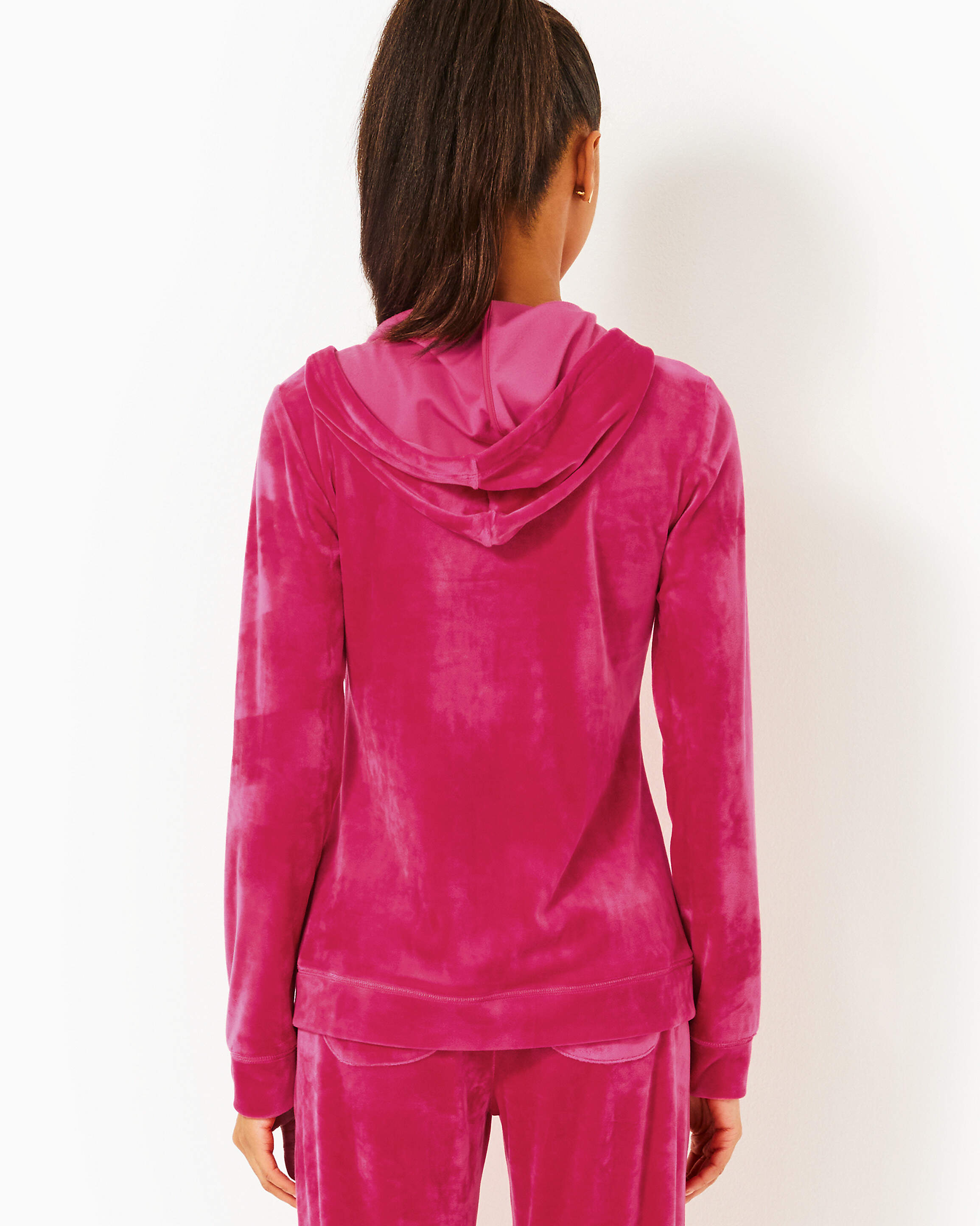 Larina Velour Zip-Up Hood