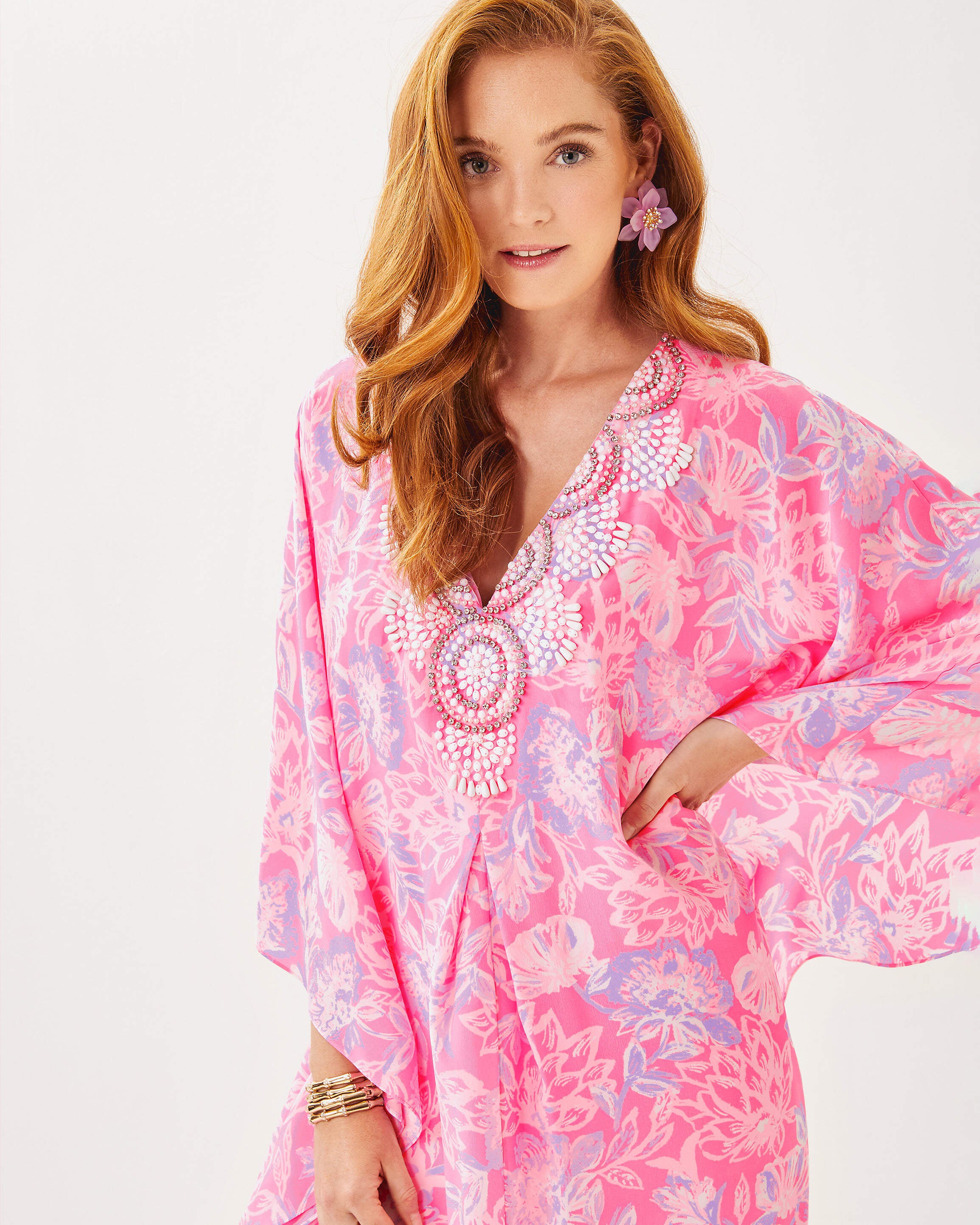 Mindy Beaded Silk Maxi Ca