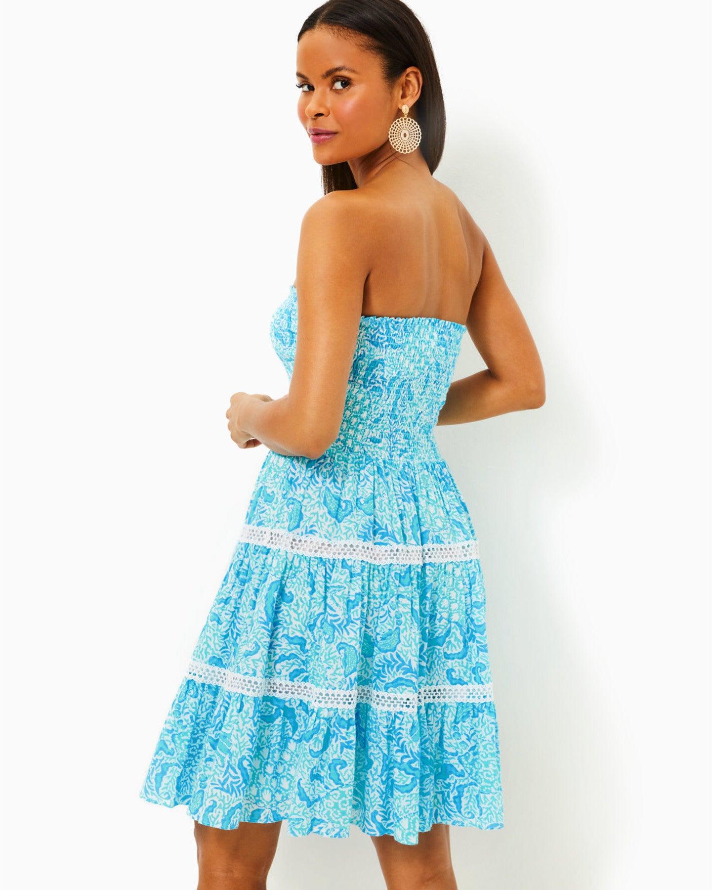 Kelvina Strapless Smocked