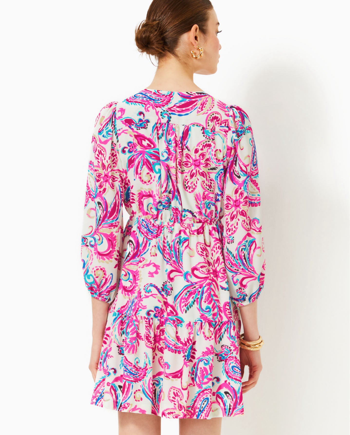 Deacon 3/4 Sleeve V-Neck Dress