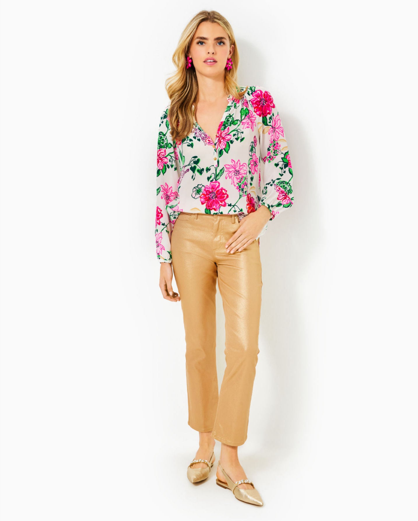 Liza Shimmer Crop Flare Pant