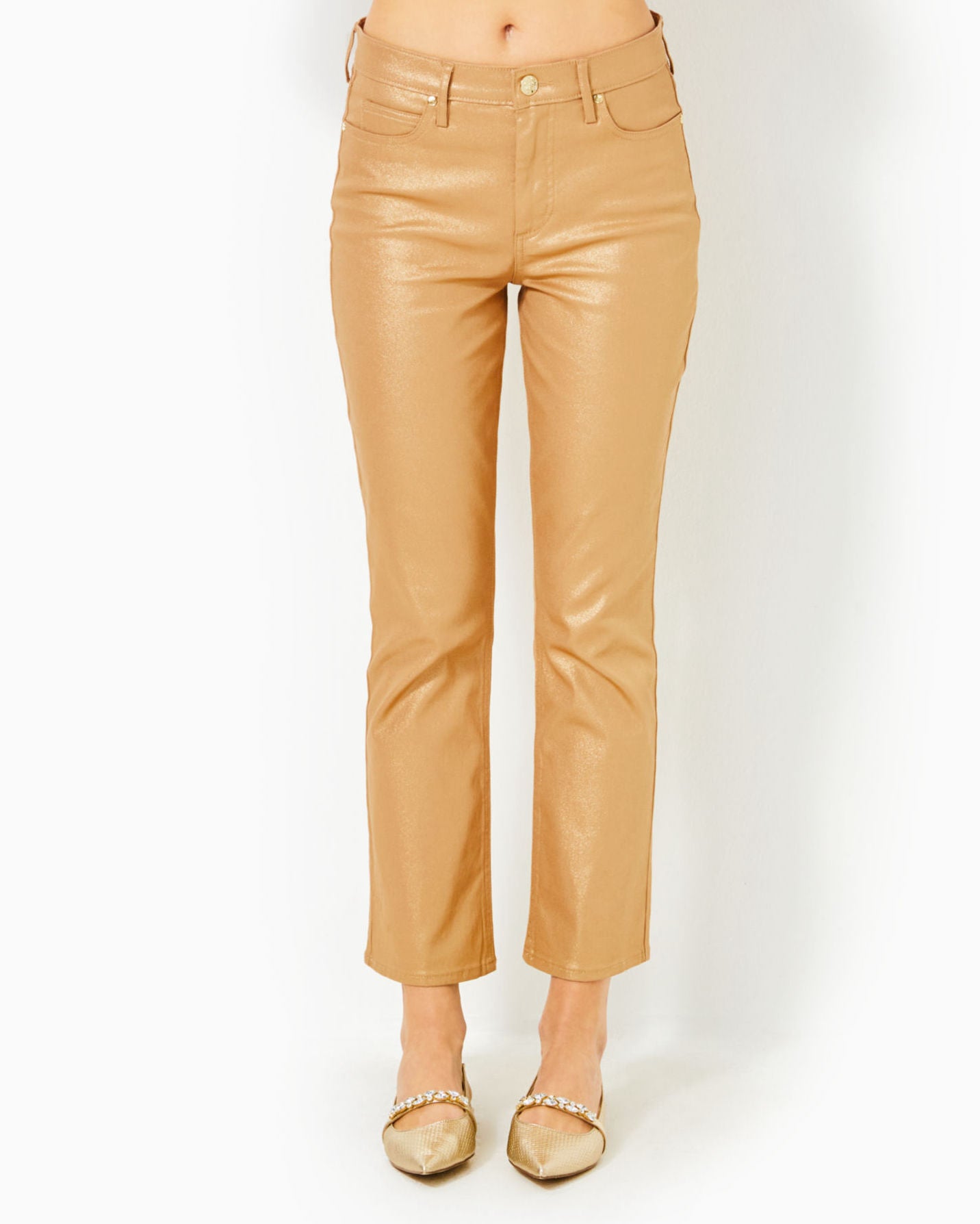 Liza Shimmer Crop Flare Pant