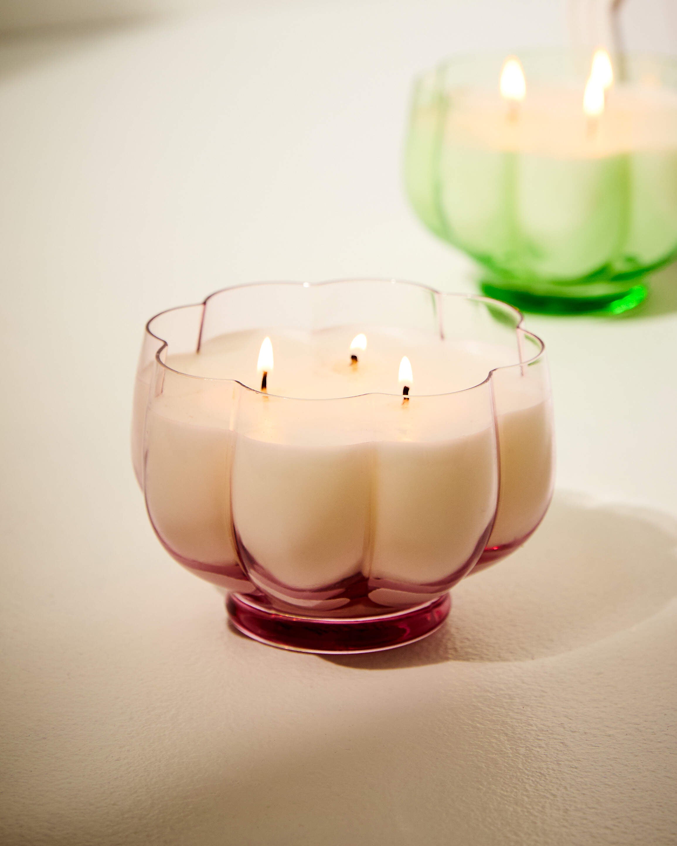Glass Scallop Candle