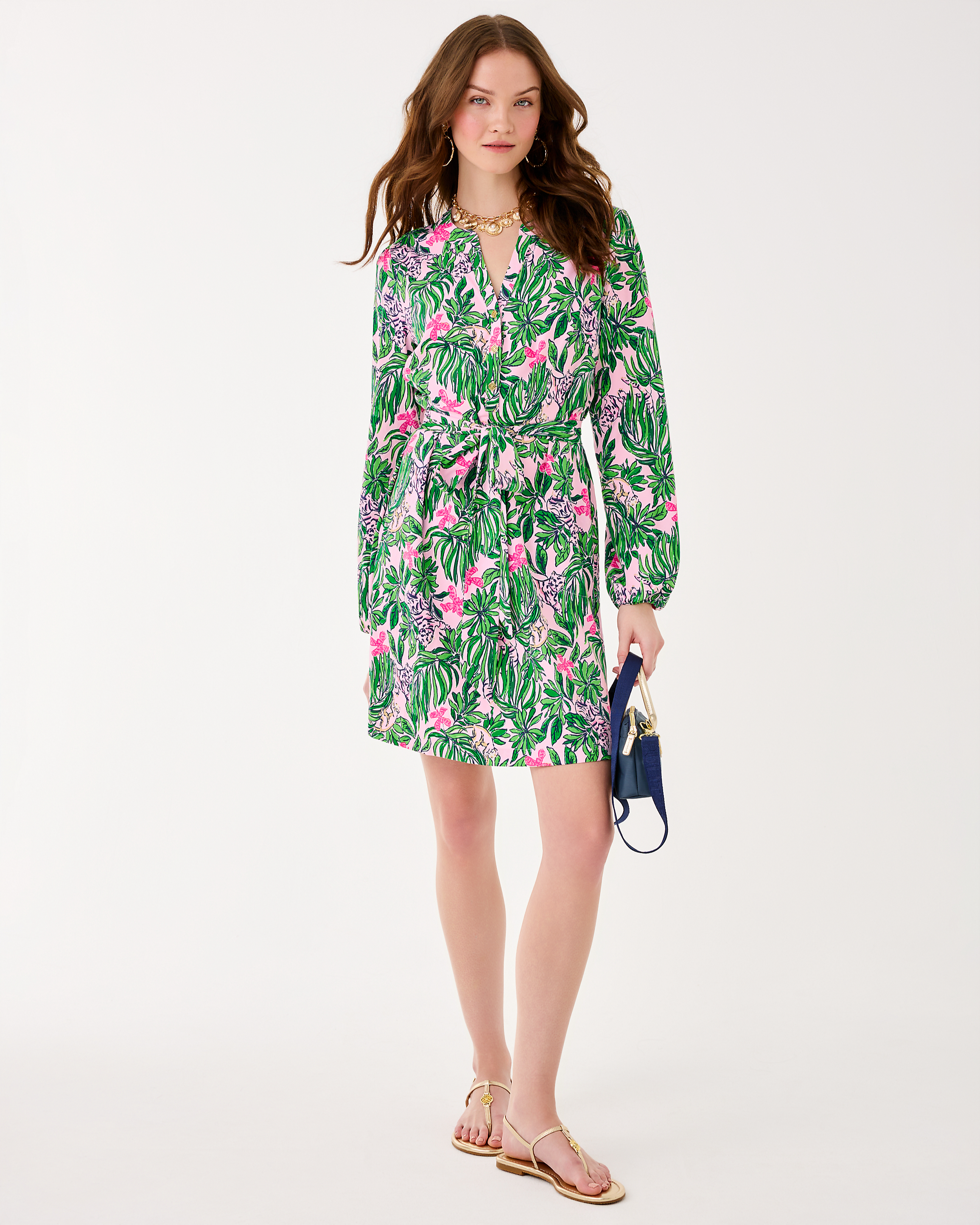 upf long sleeve dress Ensley Upf 50+ Dress S / Conch Shell Pink Roaring With Joy