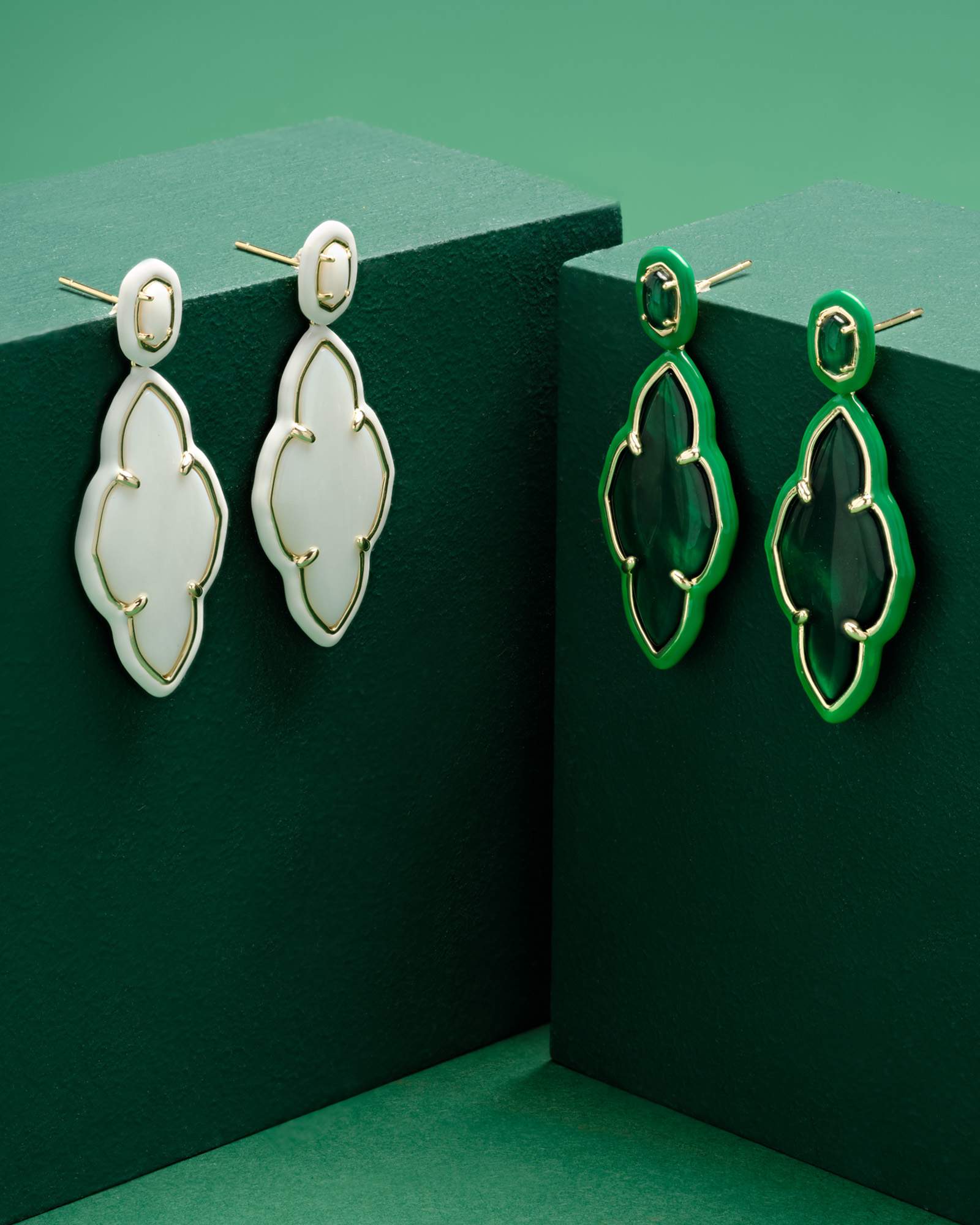 Abbie Enamel Frame Statement Earrings