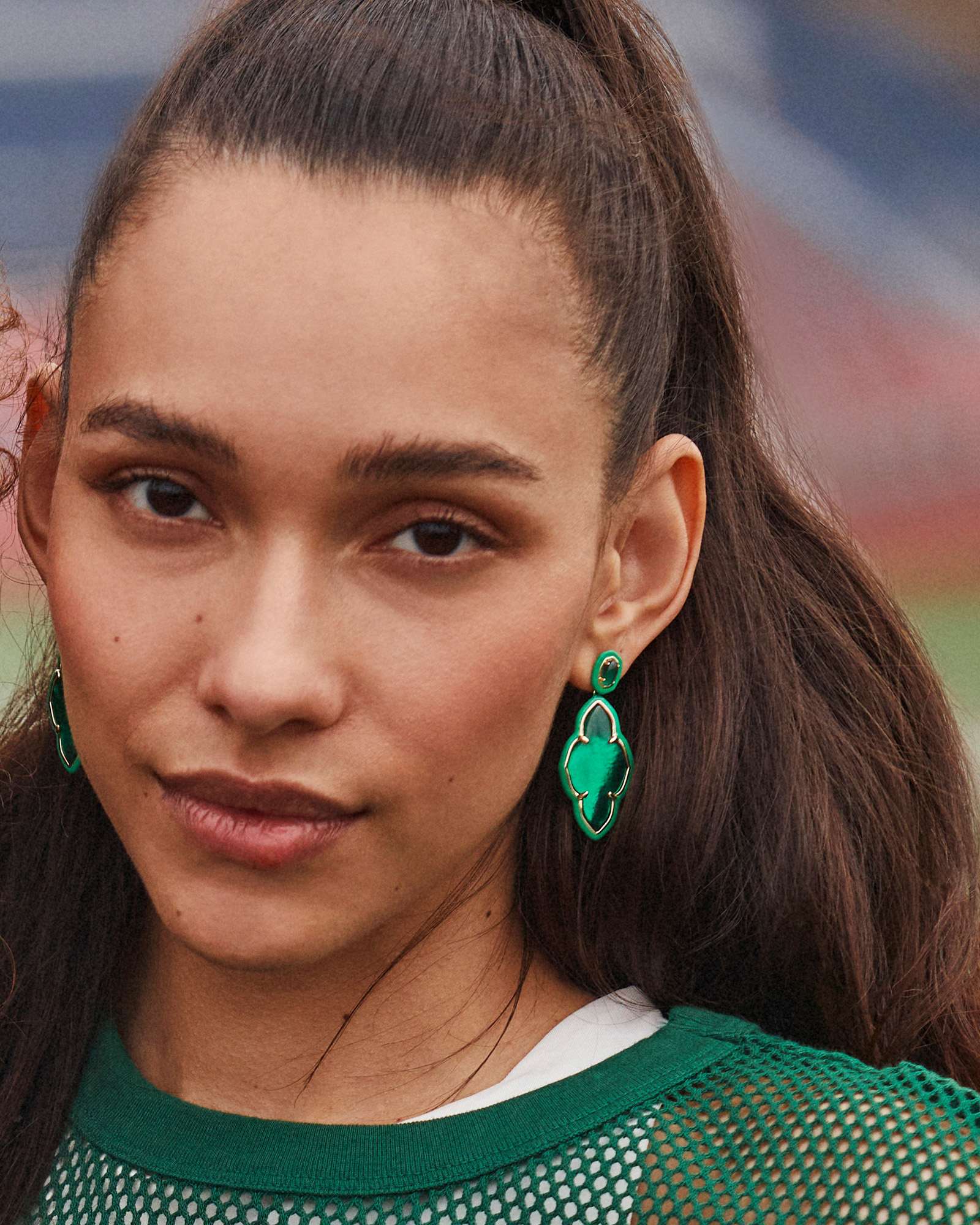 Abbie Enamel Frame Statement Earrings