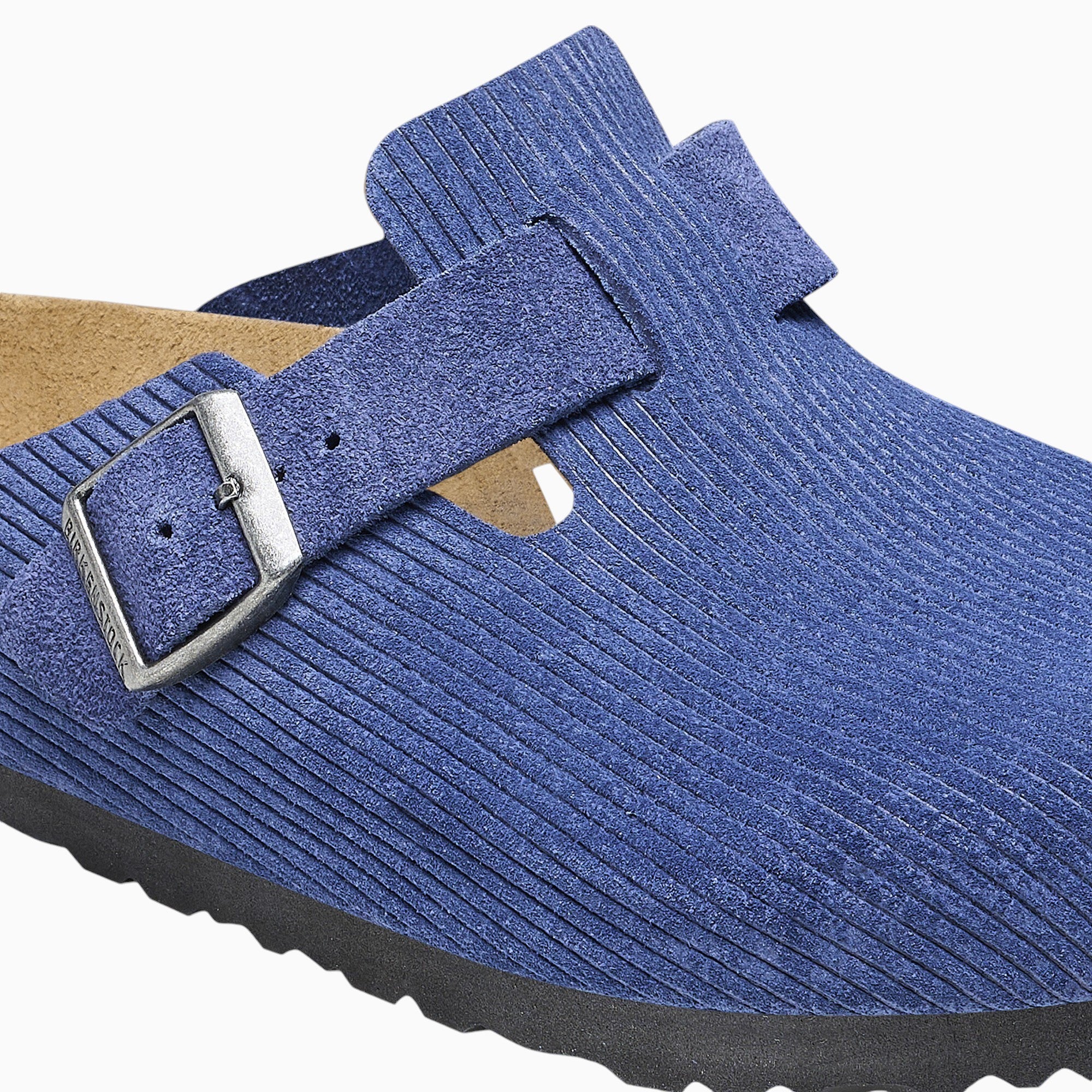 Birkenstock Boston Corduroy Suede Embossed in Indigo Blue