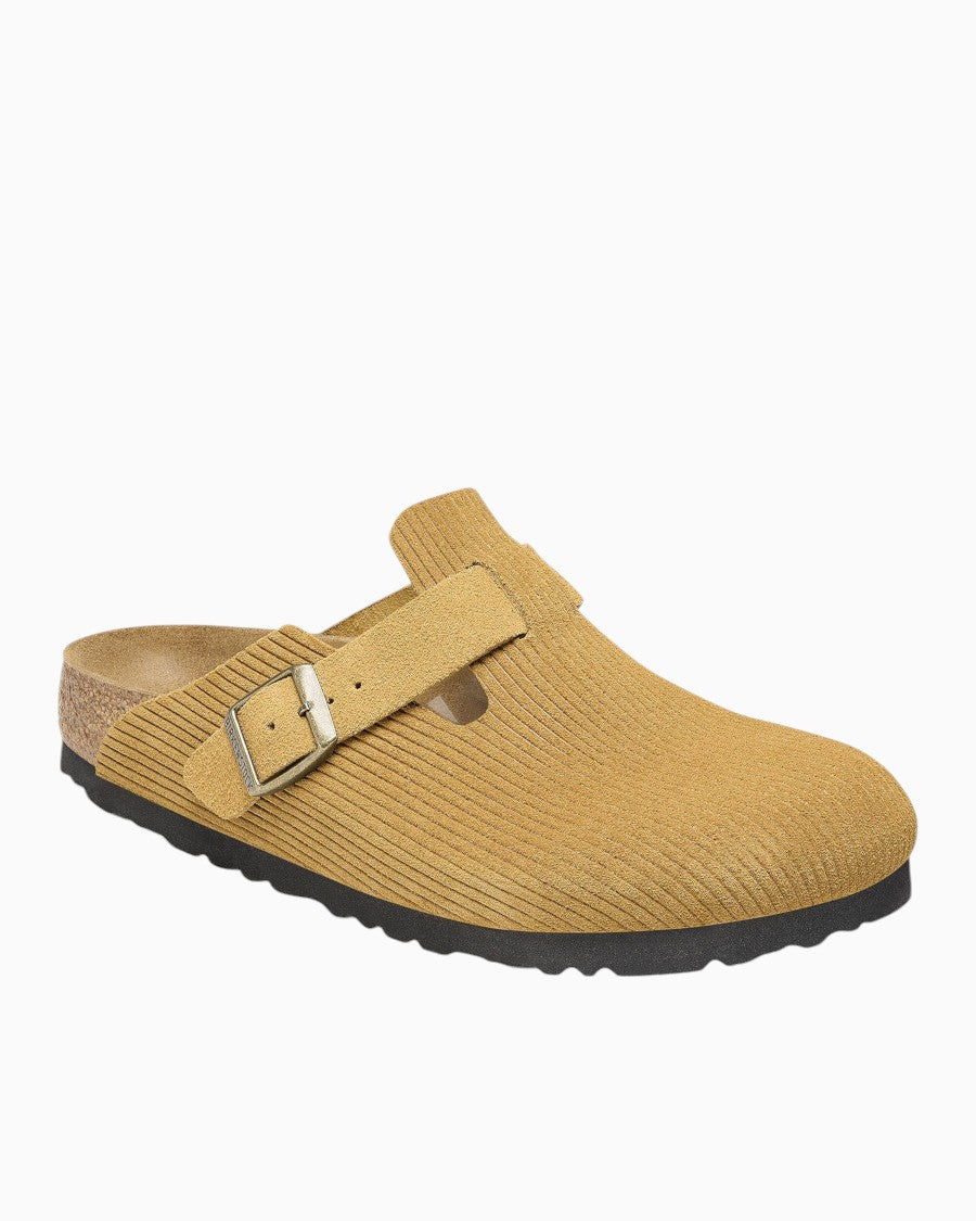 Birkenstock Boston Corduroy Suede Embossed in Cork Brown