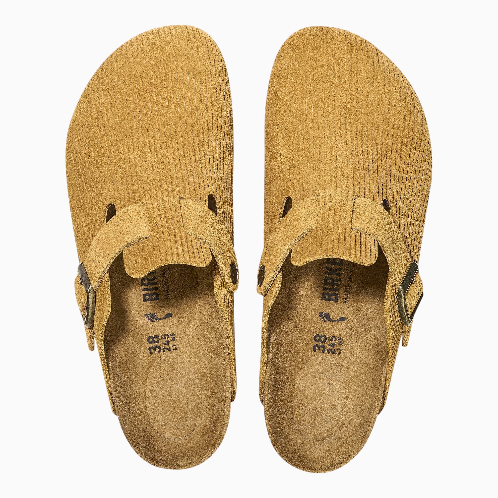 Birkenstock Boston Corduroy Suede Embossed in Cork Brown