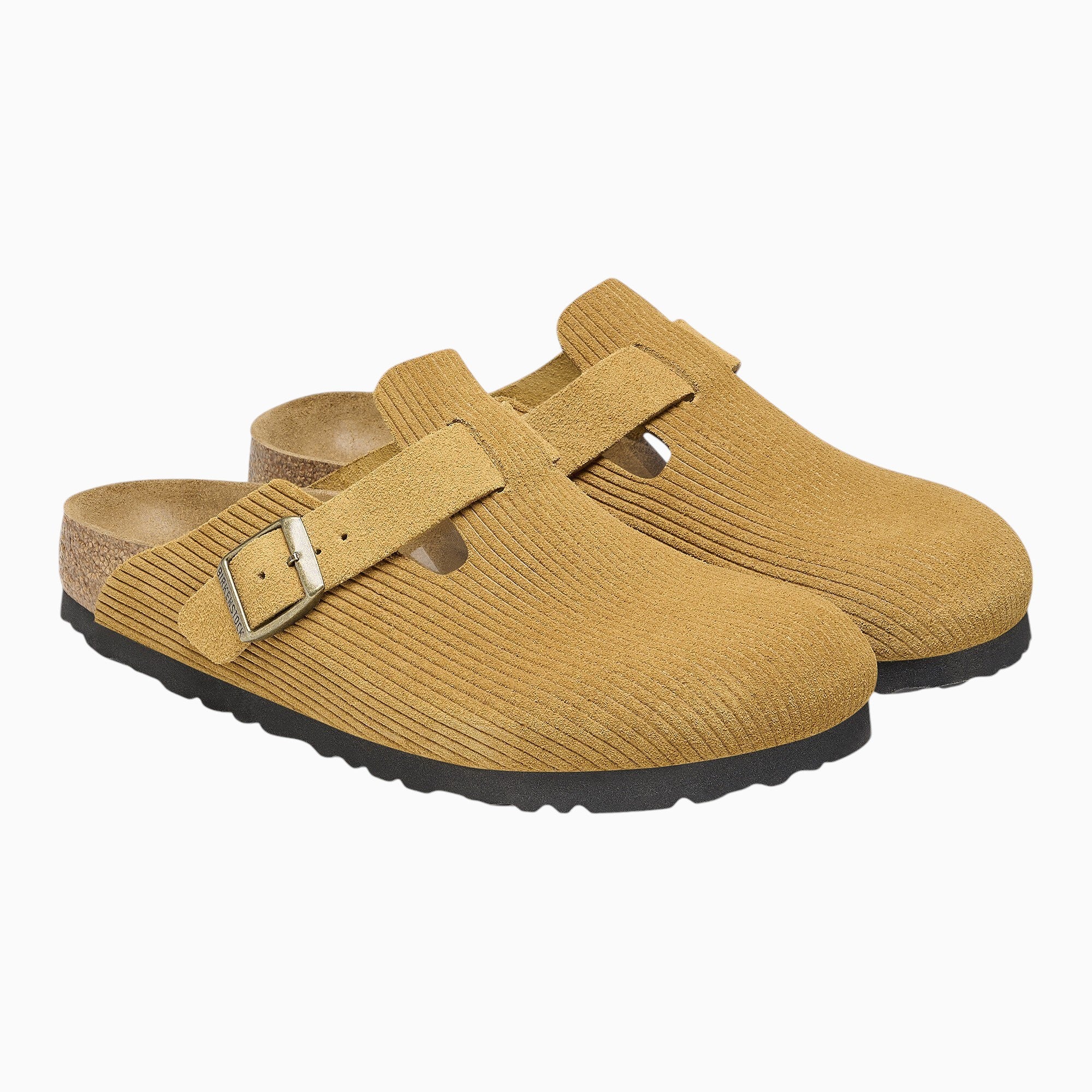Birkenstock Boston Corduroy Suede Embossed in Cork Brown