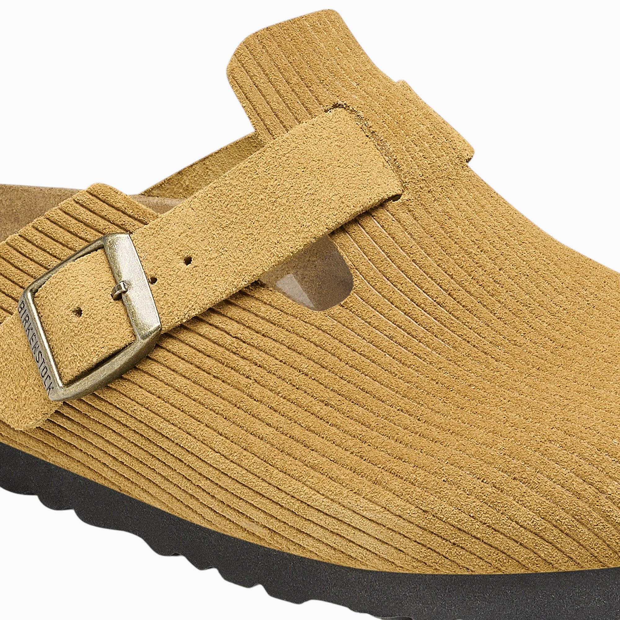 Birkenstock Boston Corduroy Suede Embossed in Cork Brown