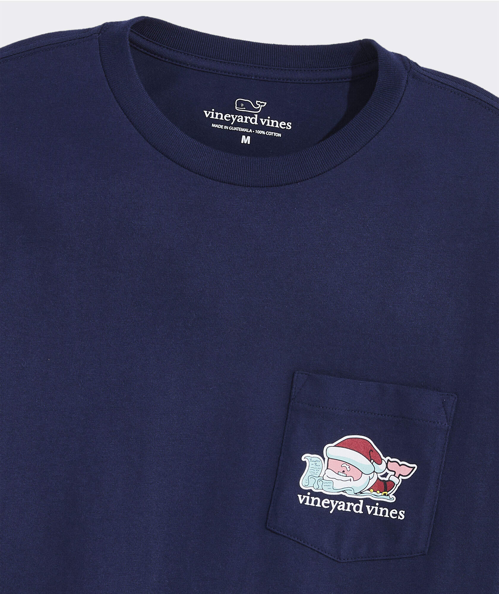 Santa's List Whale Long-Sleeve Pocket Tee