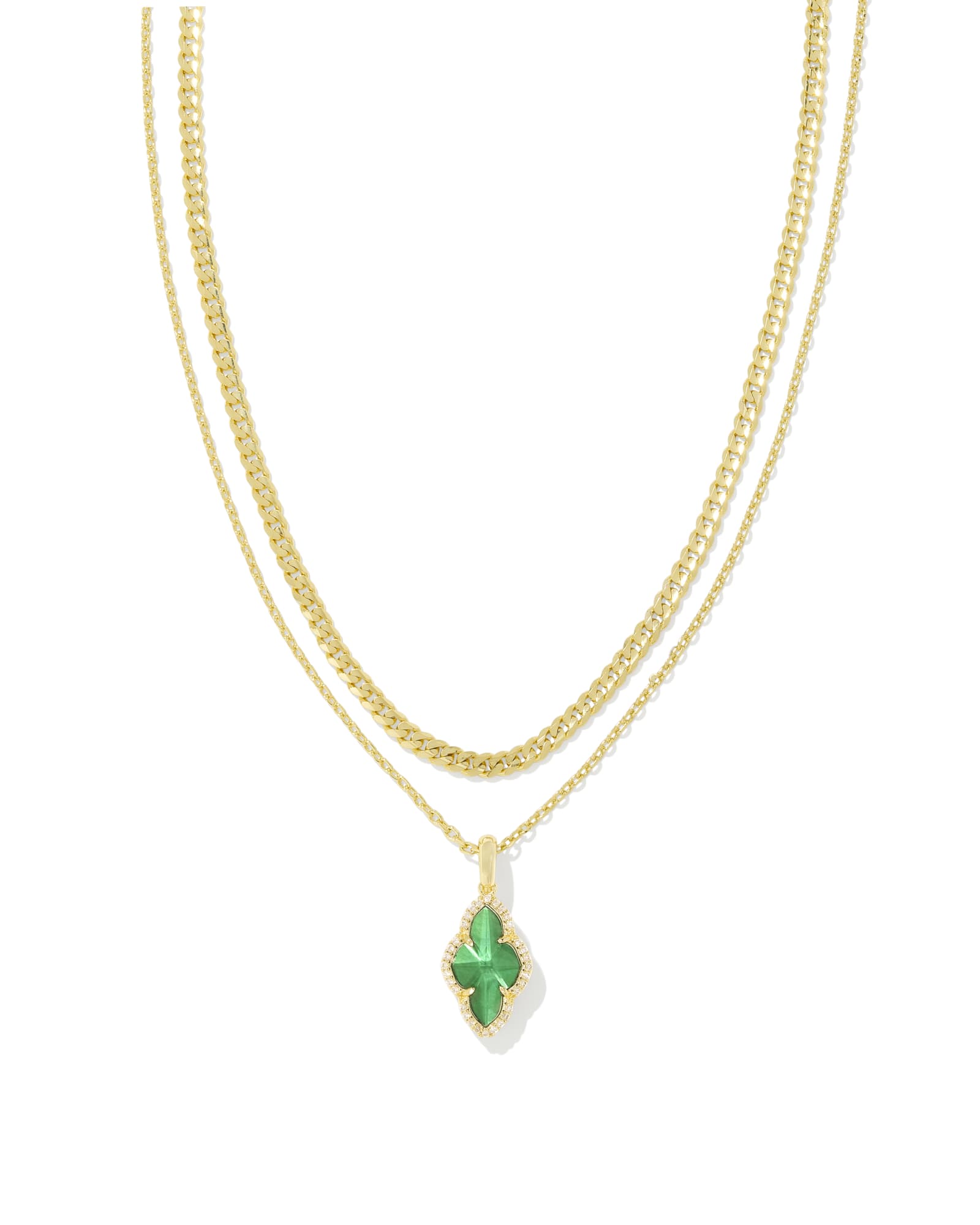 Abbie Pave Frame Multi Strand Necklace