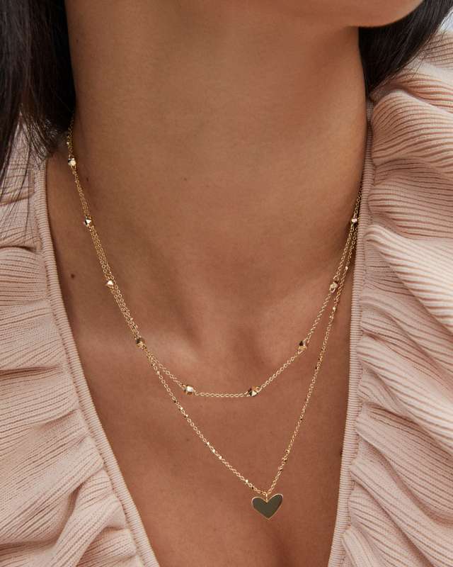 Ari Heart Multi Strand Necklace