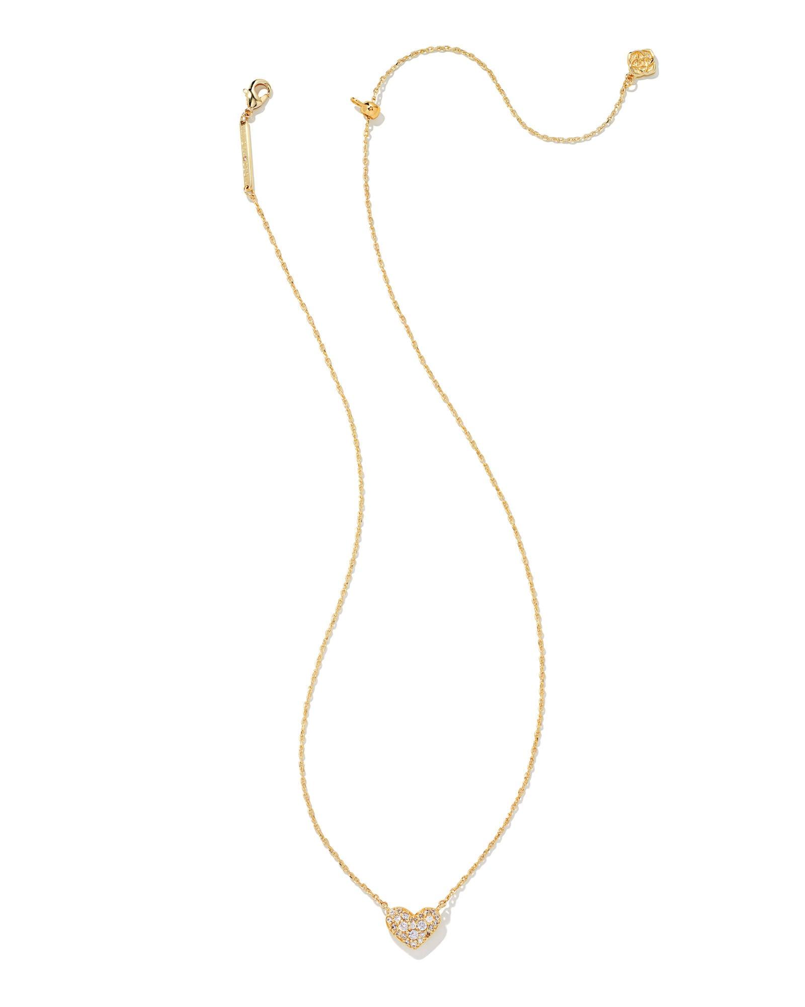 Ari Pave Crystal Heart Necklace