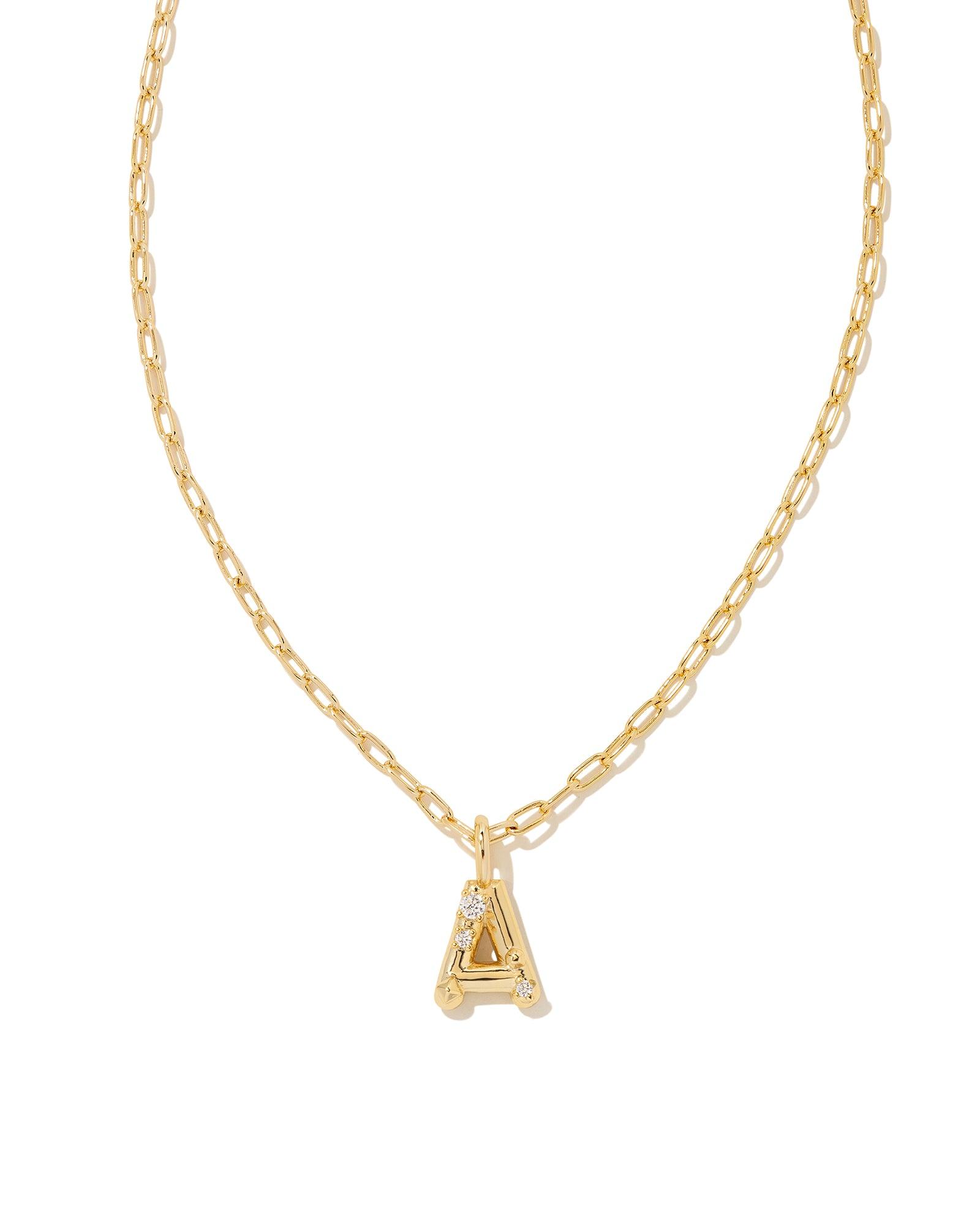 Crystal Letter A Short Pendant Necklace