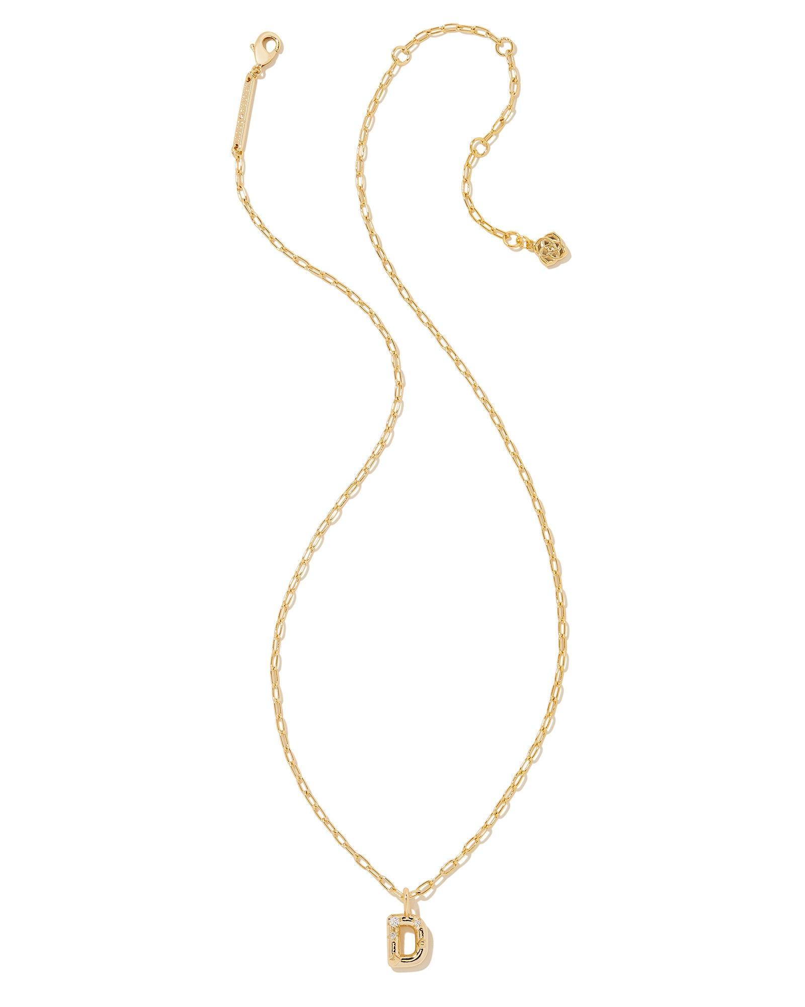 Crystal Letter D Short Pendant Necklace