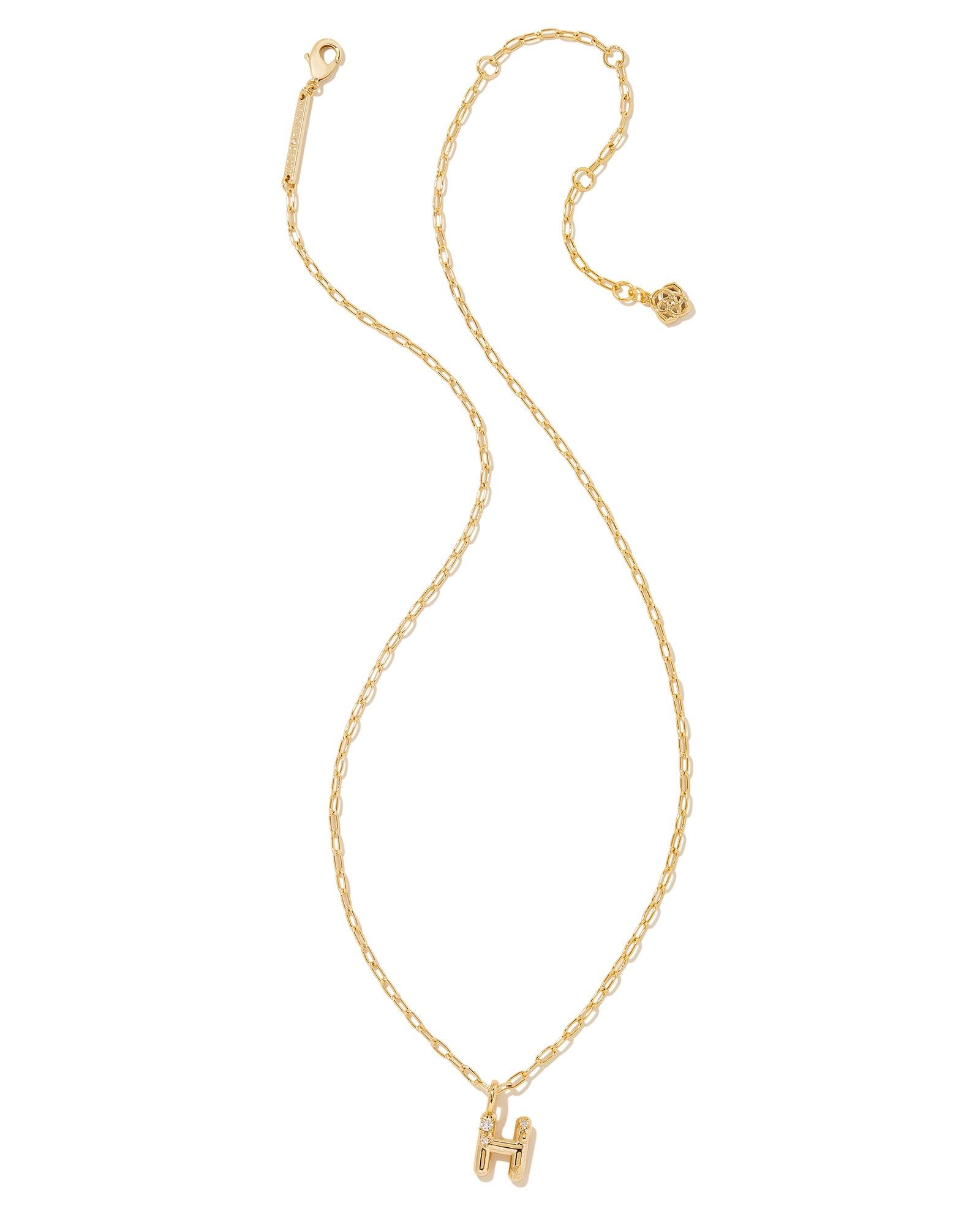 Crystal Letter H Short Pendant Necklace