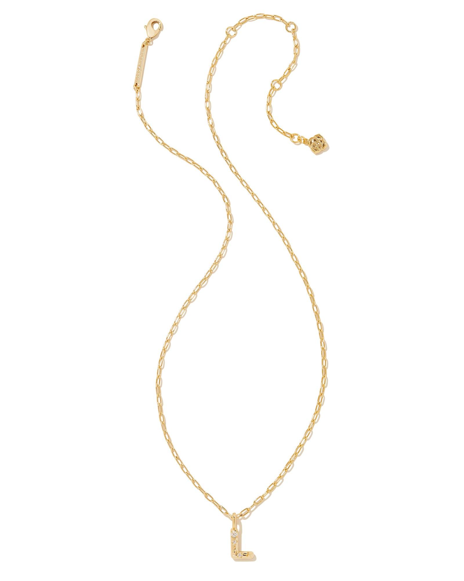 Crystal Letter L Short Pendant Necklace