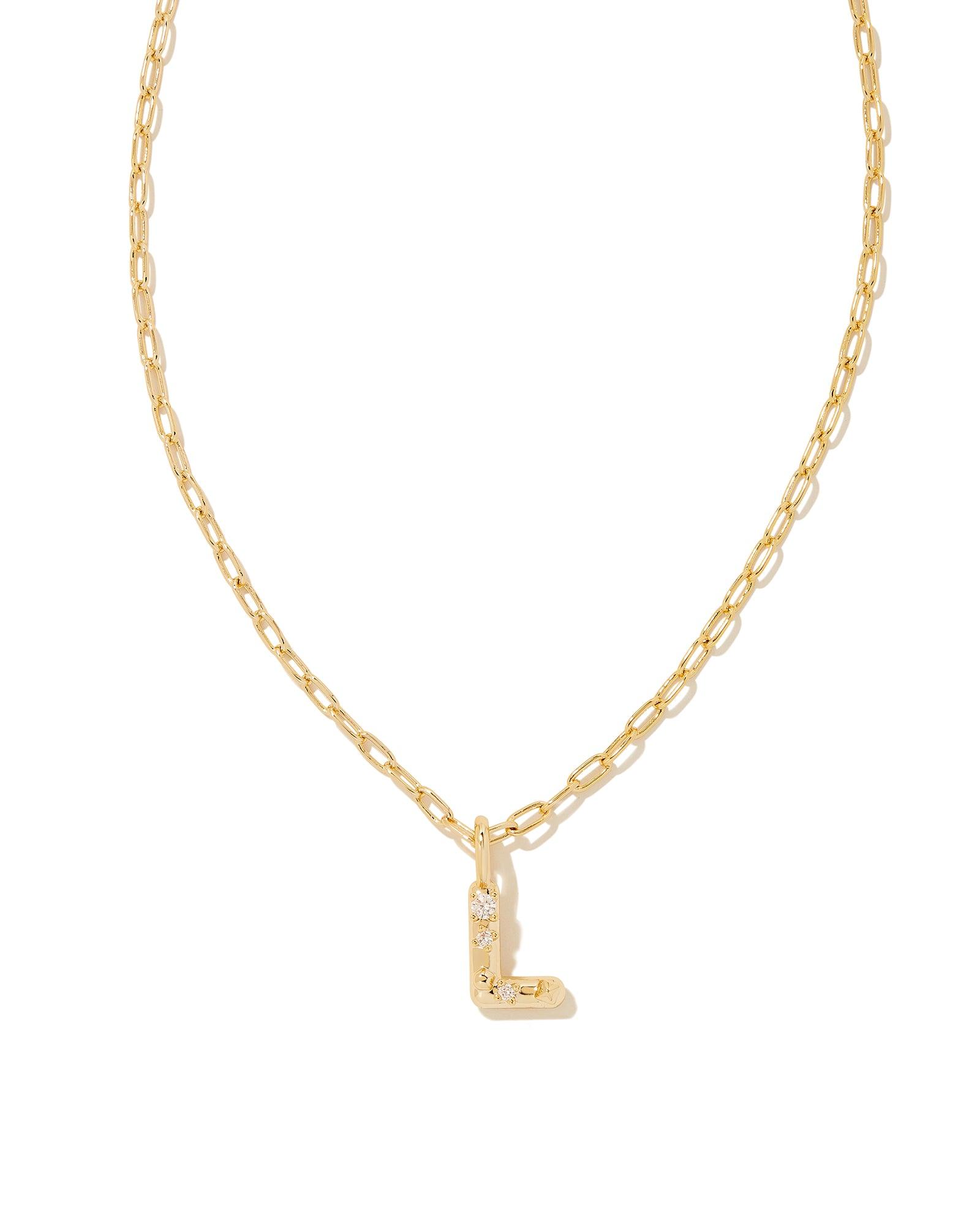 Crystal Letter L Short Pendant Necklace