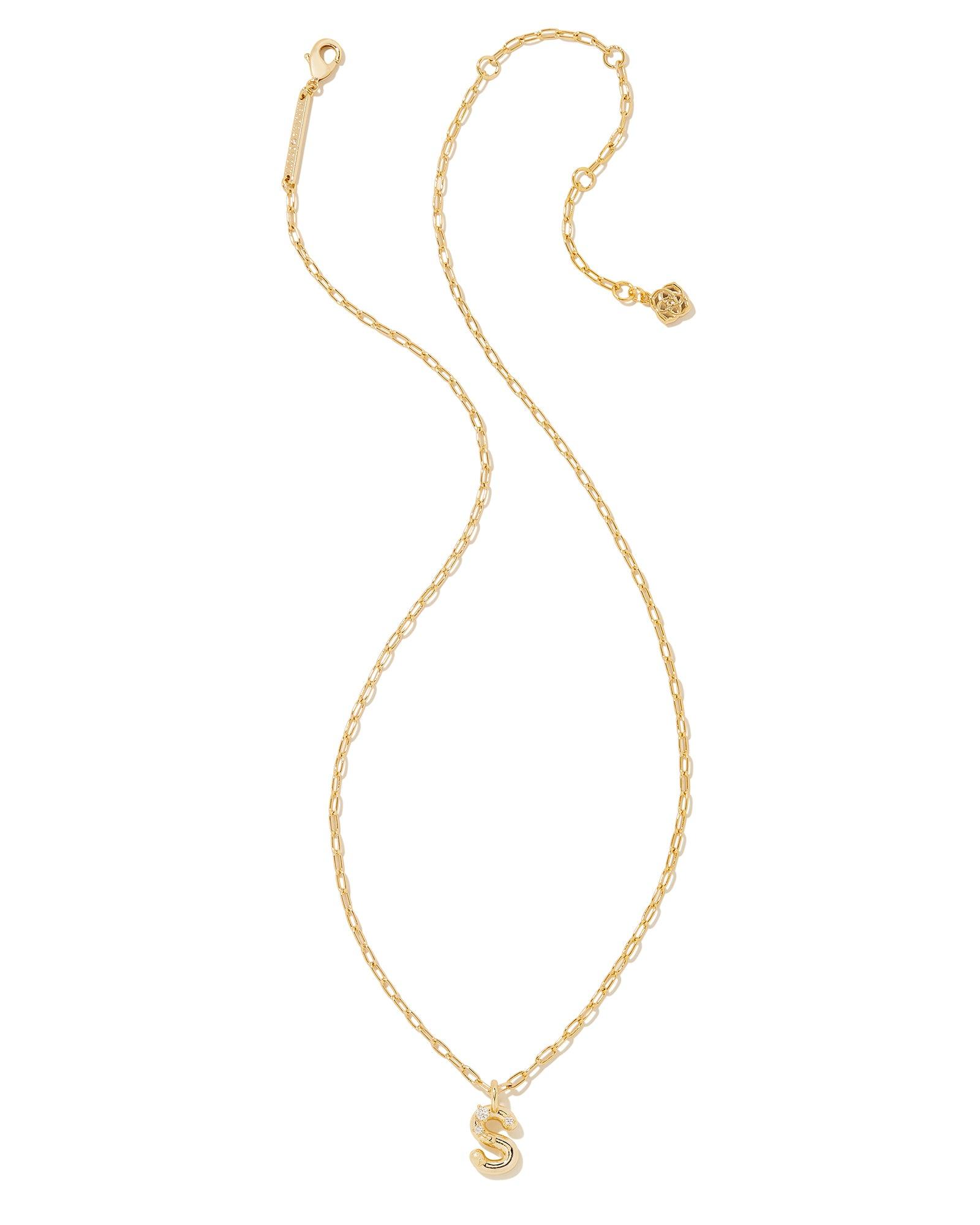 Crystal Letter S Short Pendant Necklace