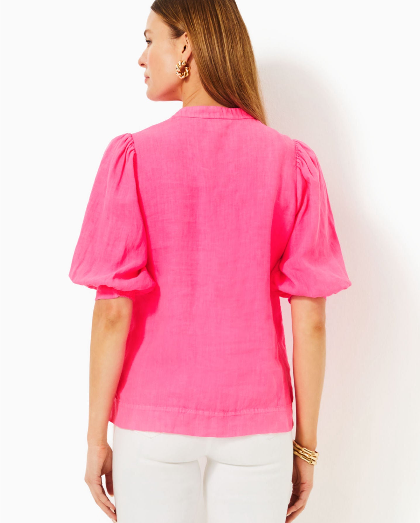 Mialeigh Elbow Sleeve Linen Top
