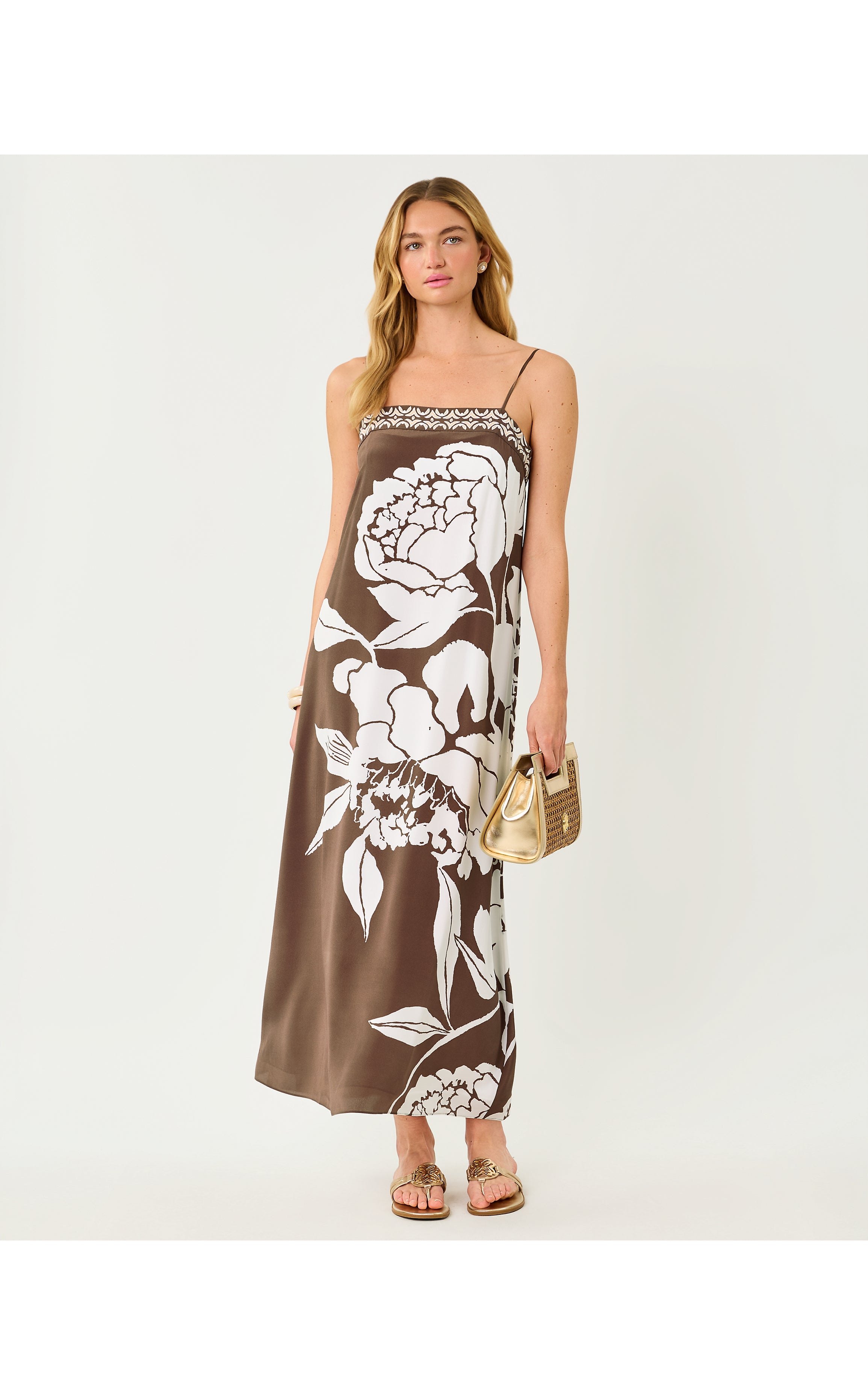 Jesslyn Silk Maxi Slip Dr - Coco Beach