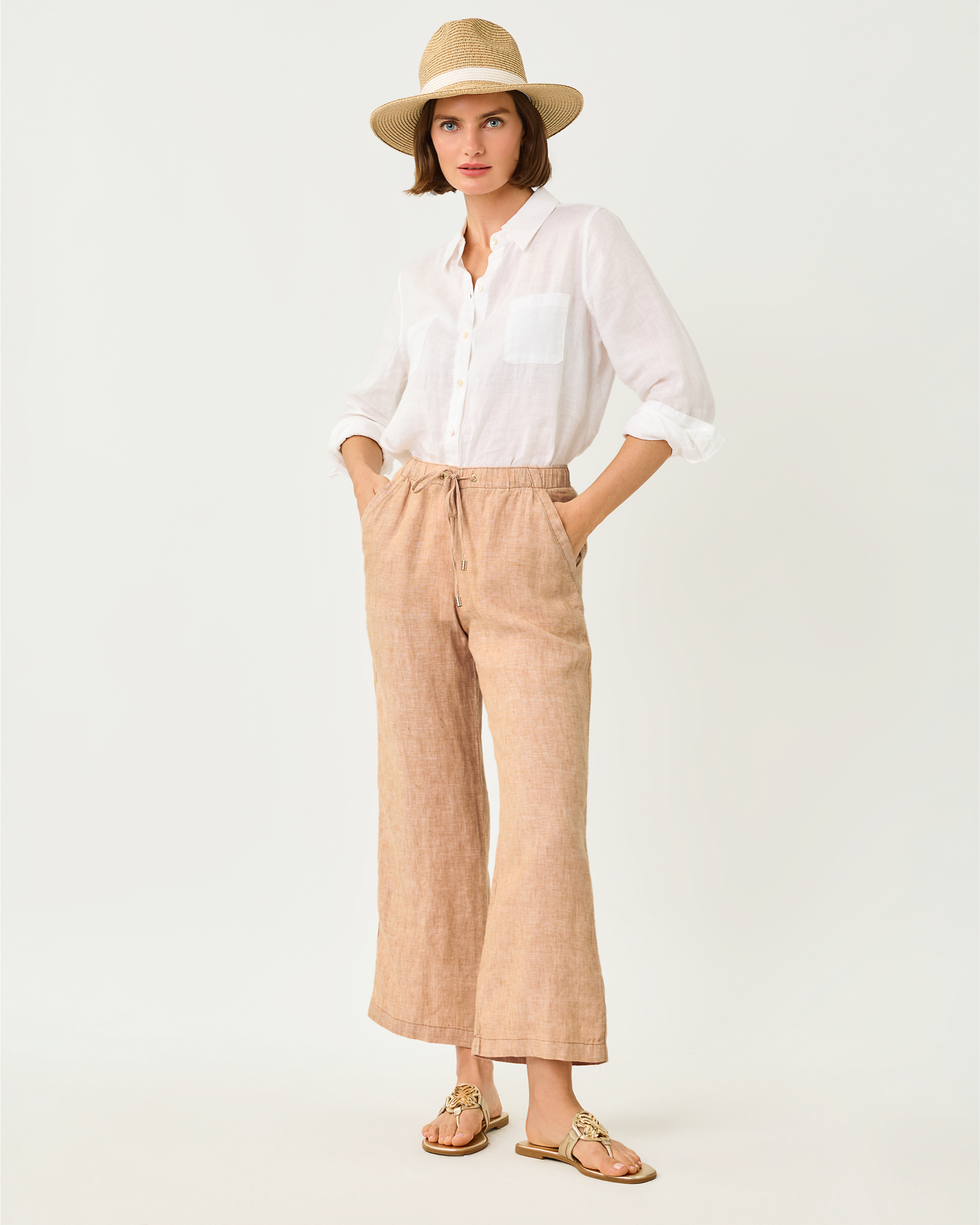 BRAWLEY LINEN CROP PANT