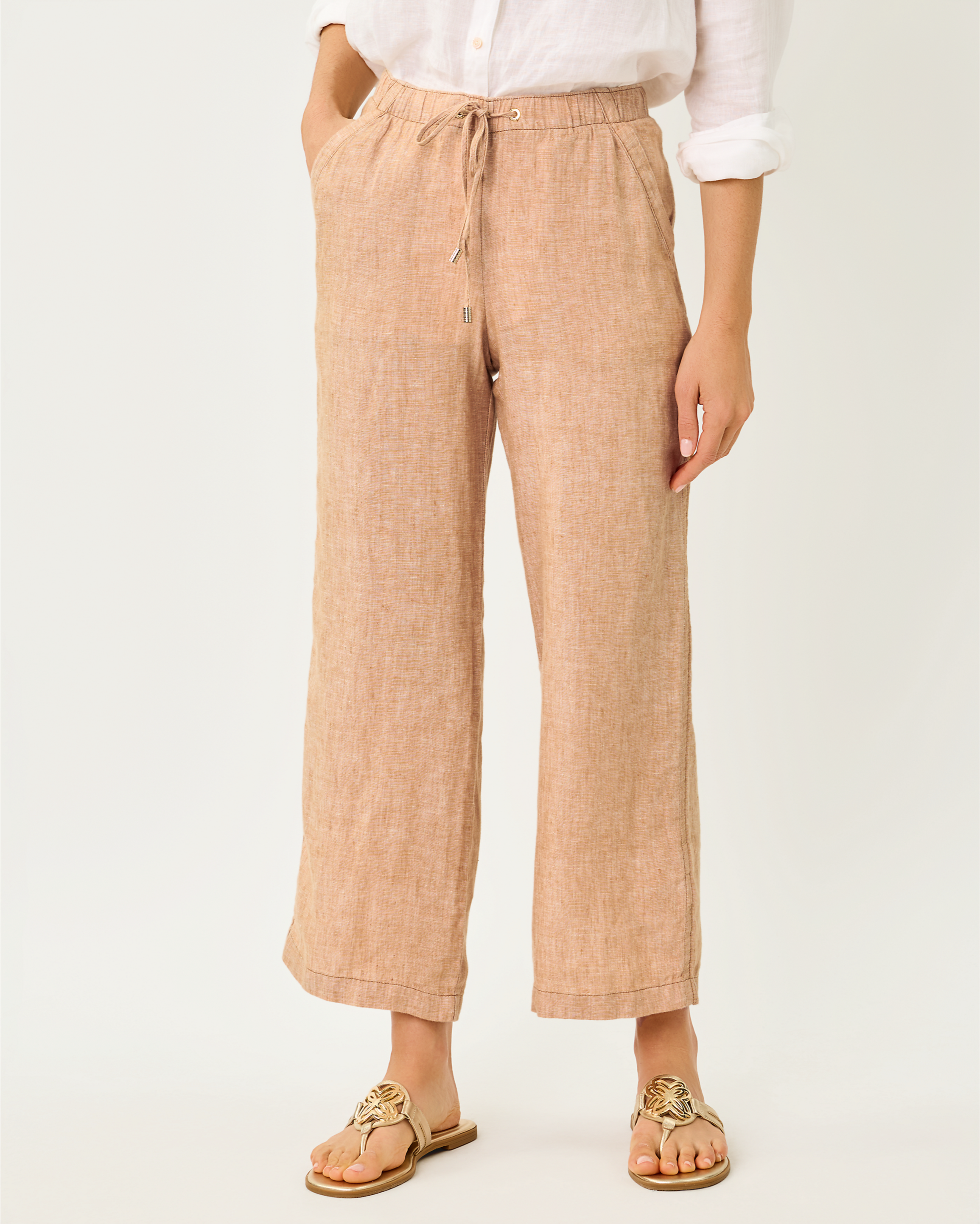 BRAWLEY LINEN CROP PANT