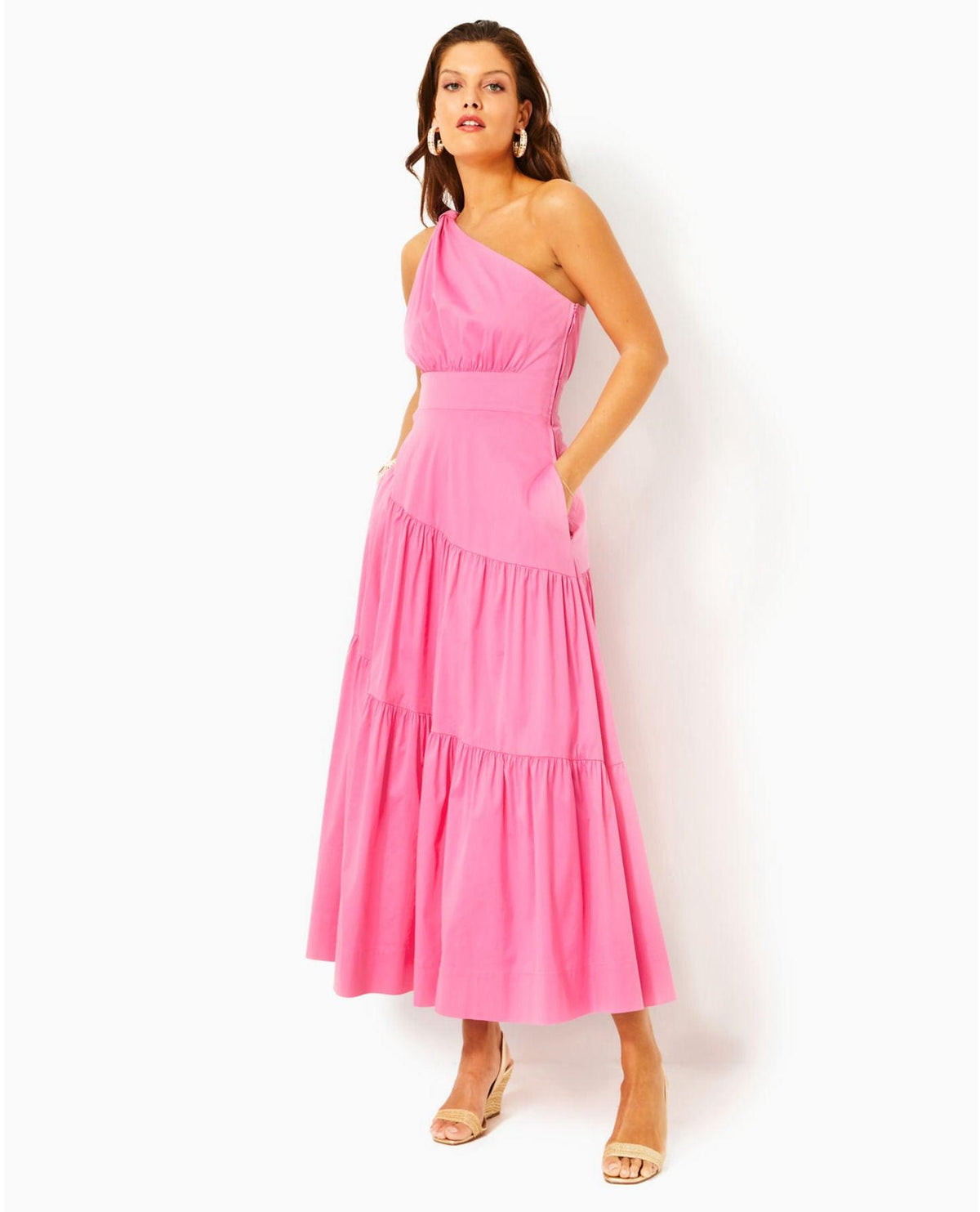 Lucilyn One Shoulder Cotton Maxi Dress  The Pink Cottage