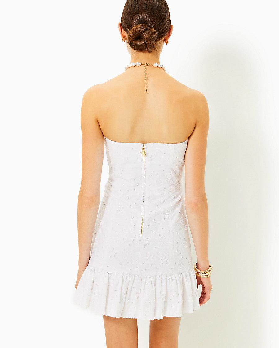 Adorie Strapless Cotton Eyelet Dress