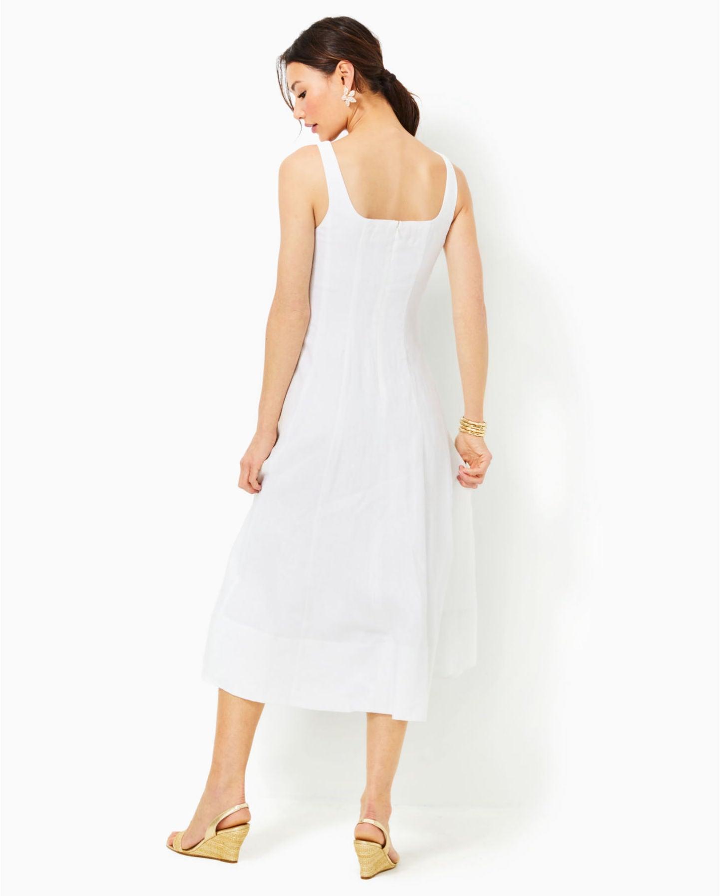 Calina Linen Midi Dress