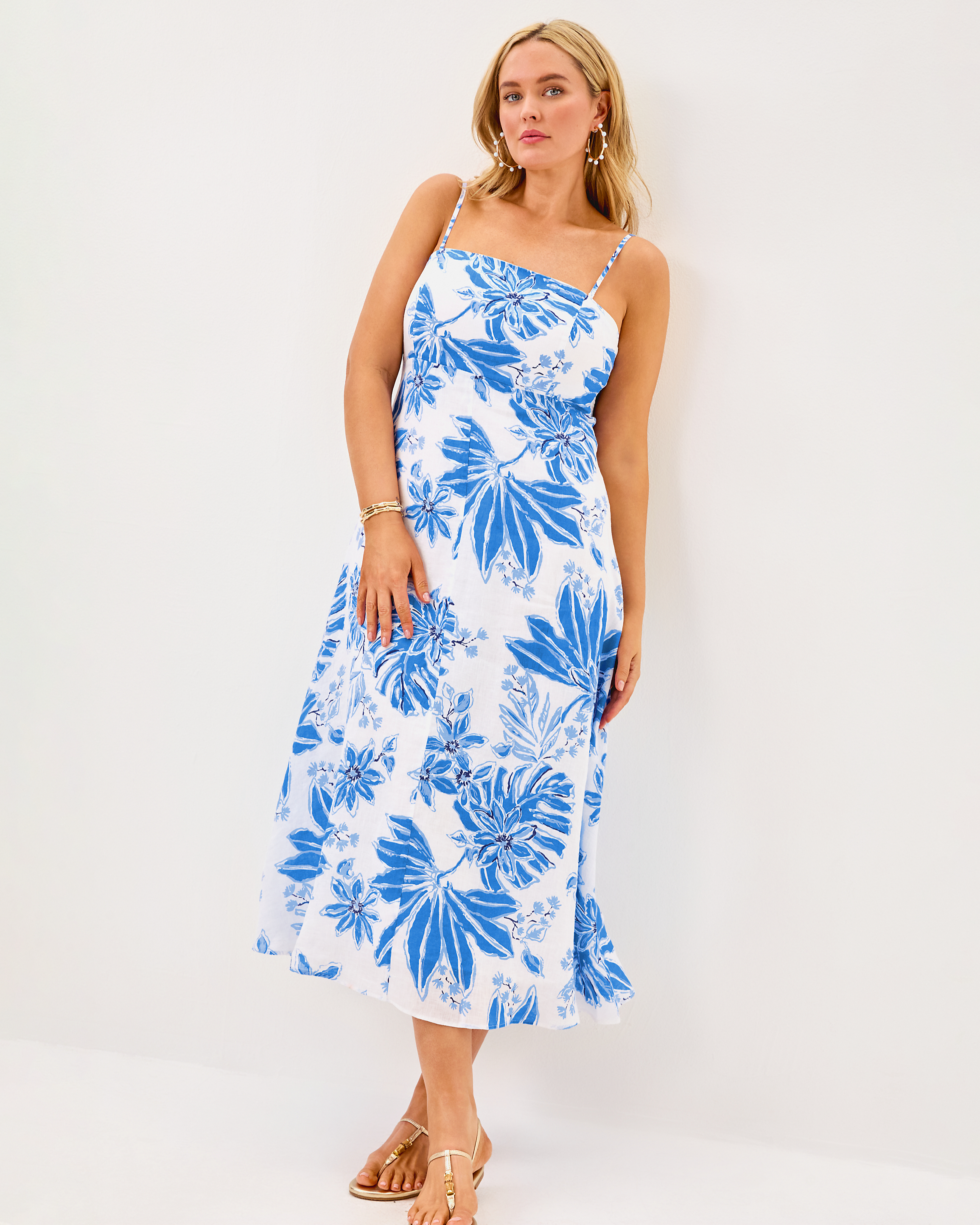 Jorgian Linen Midi Dress