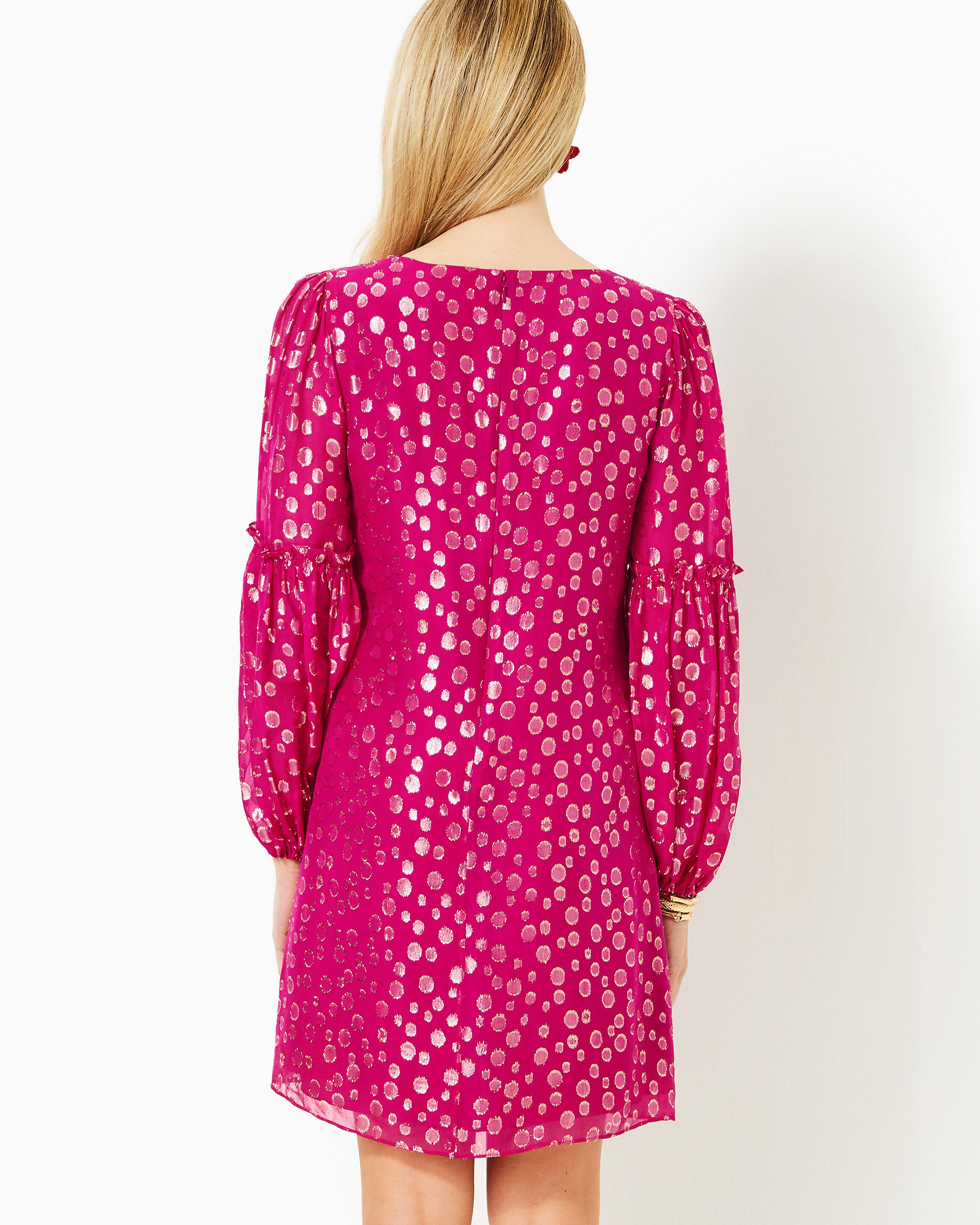 lilly pulitzer cleme silk dress 0 / Mystique Pink Silk Bubbly Clip