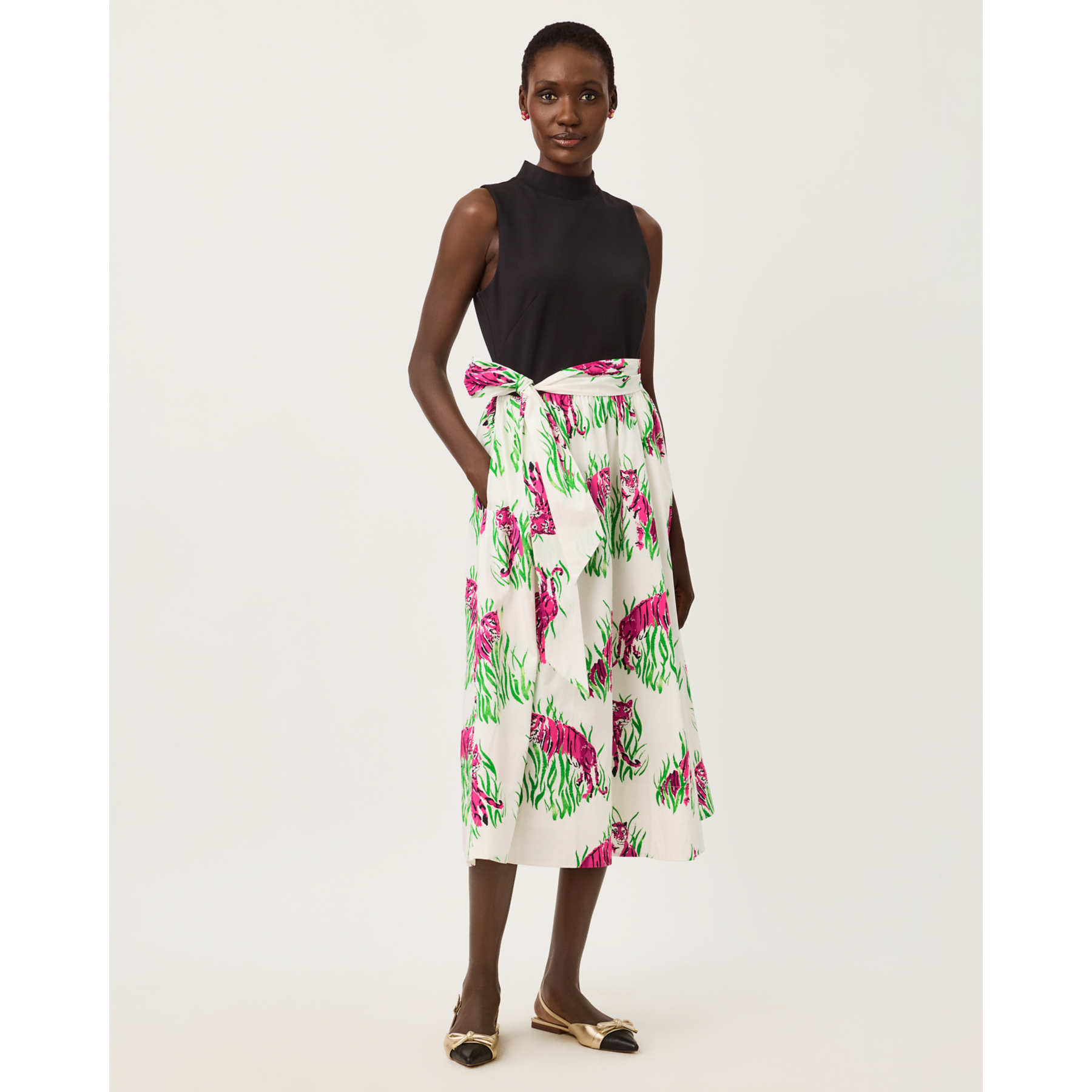 Prima Midi Dress - Coconut Camouflage Catwalk