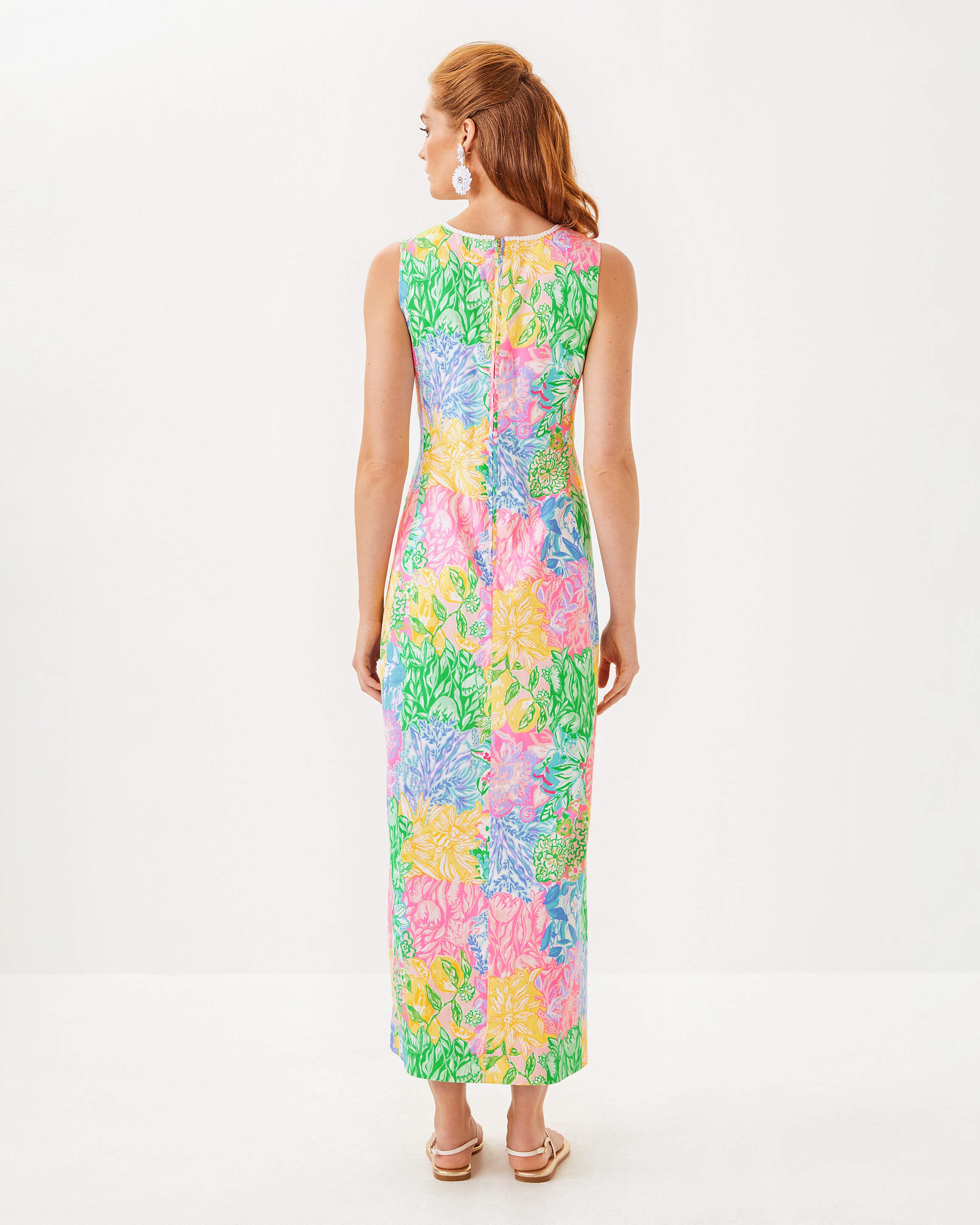 Lilly Pulitzer Sarabeth Maxi Shift Dress - Multi Bright Delight Patch Lilly Pulitzer Sarabeth Maxi Shift Dress - Multi Bright Delight Patch