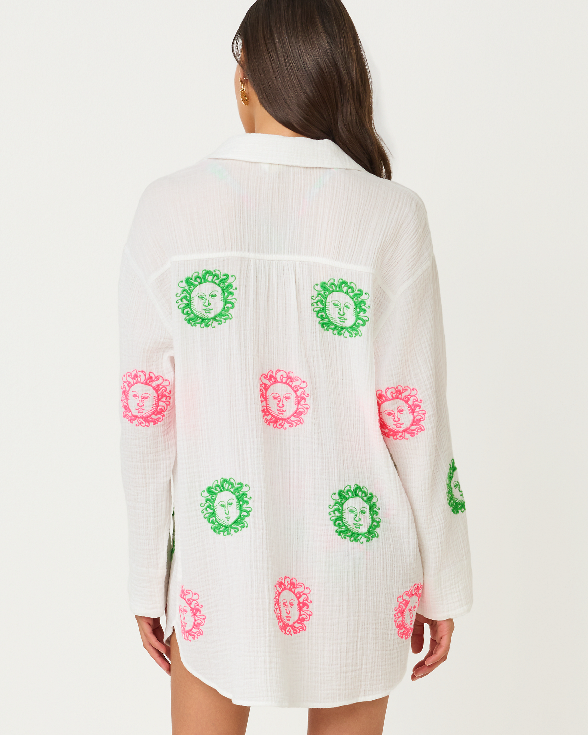 Kwitney Embroidered Long Sleeve Coverup