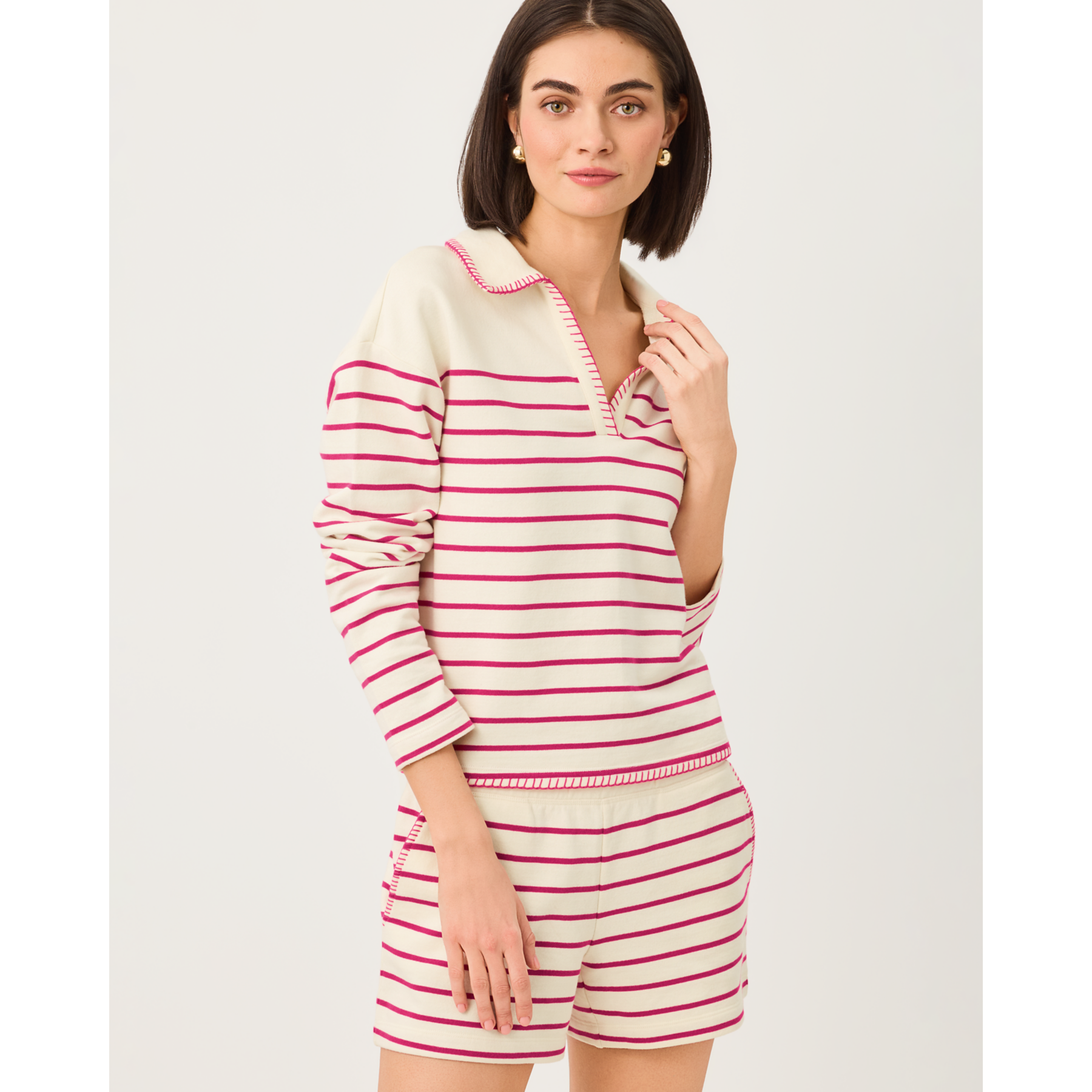 Corvaya Pullover - Berry Bouquet Legacy Stripe