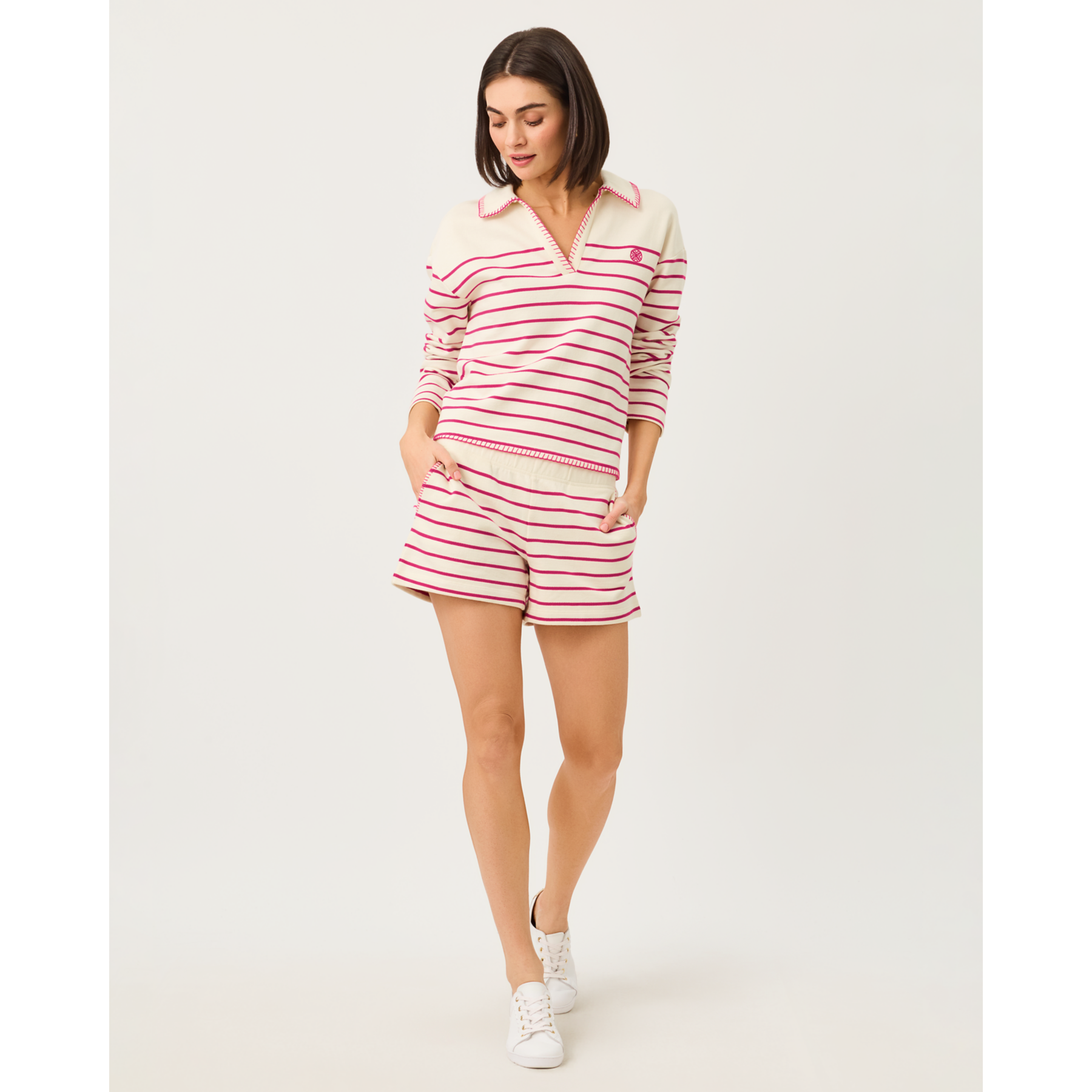 Aubra Short - Berry Bouquet Legacy Stripe