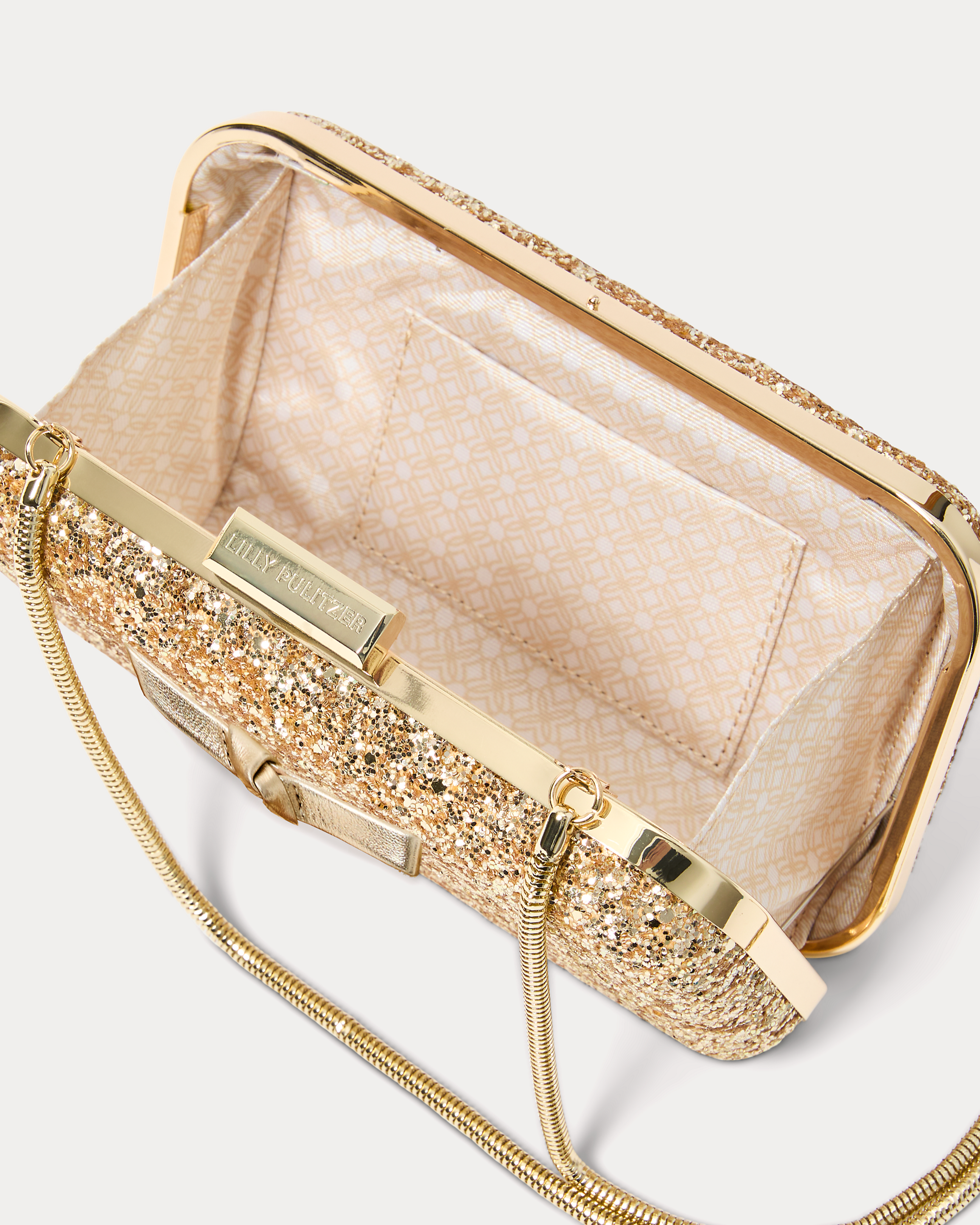 Wanda Bow Glitter Clutch
