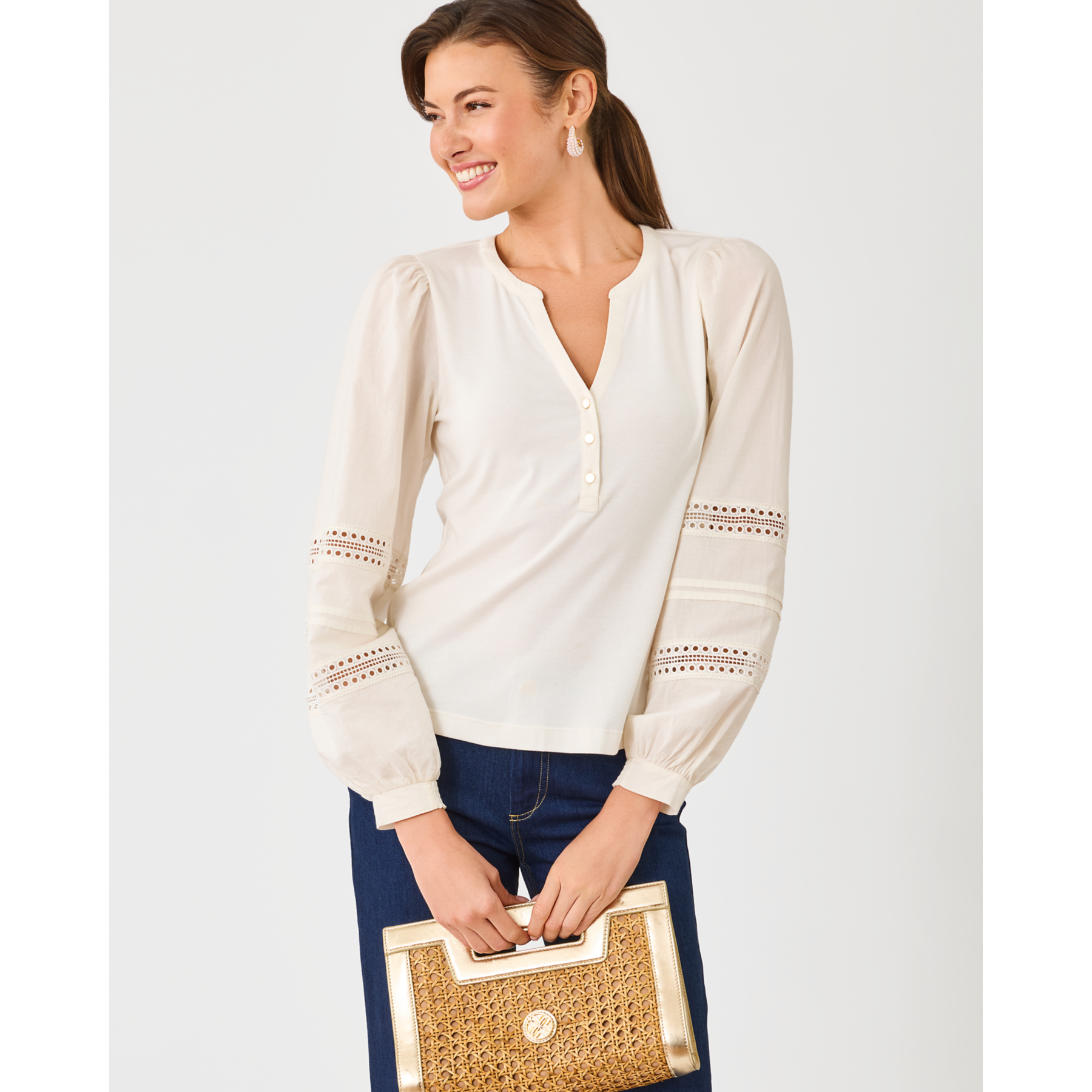 Ronson Long Sleeve Knit T - Coconut
