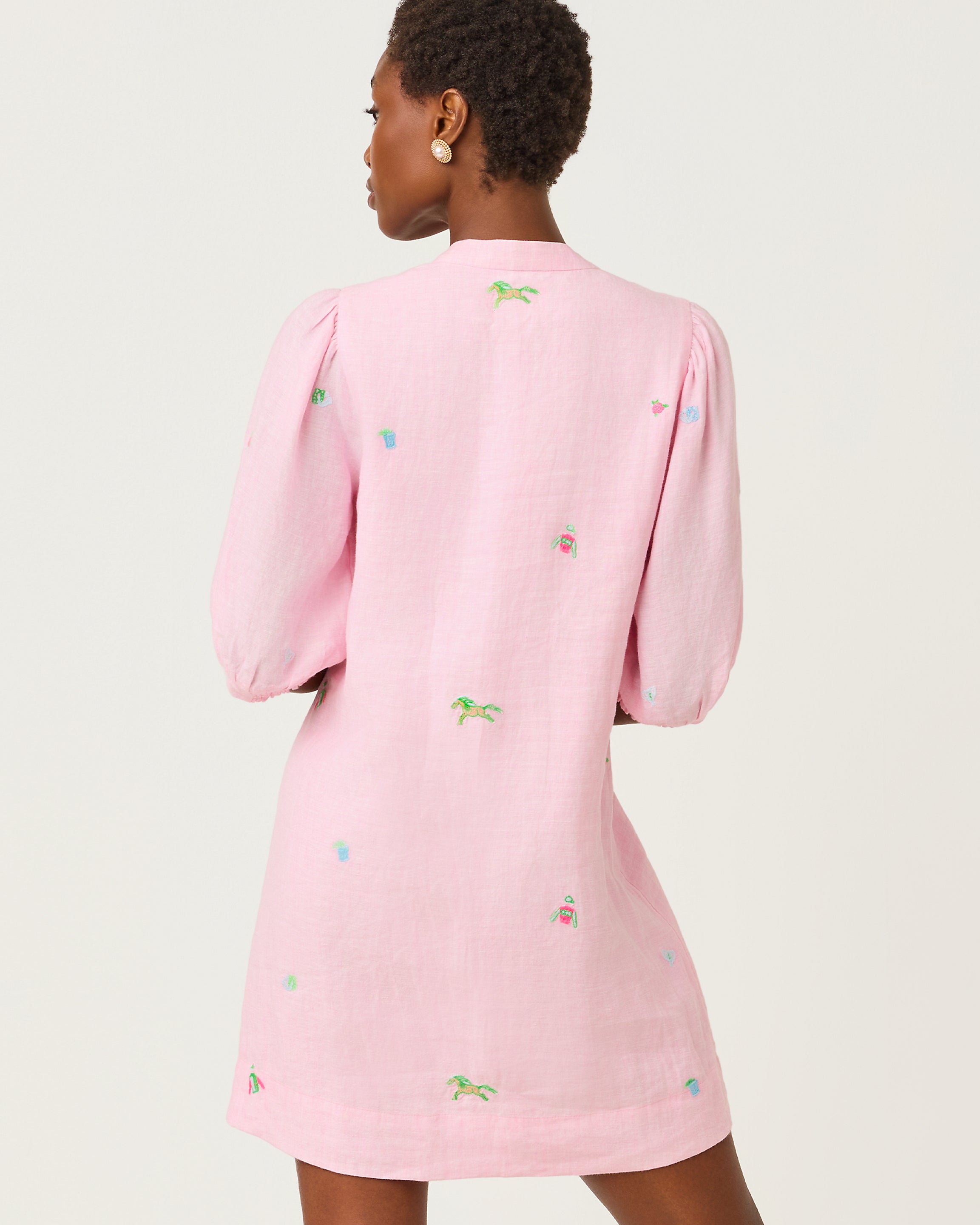 Mialeigh Elbow Sleeve Linen Dress