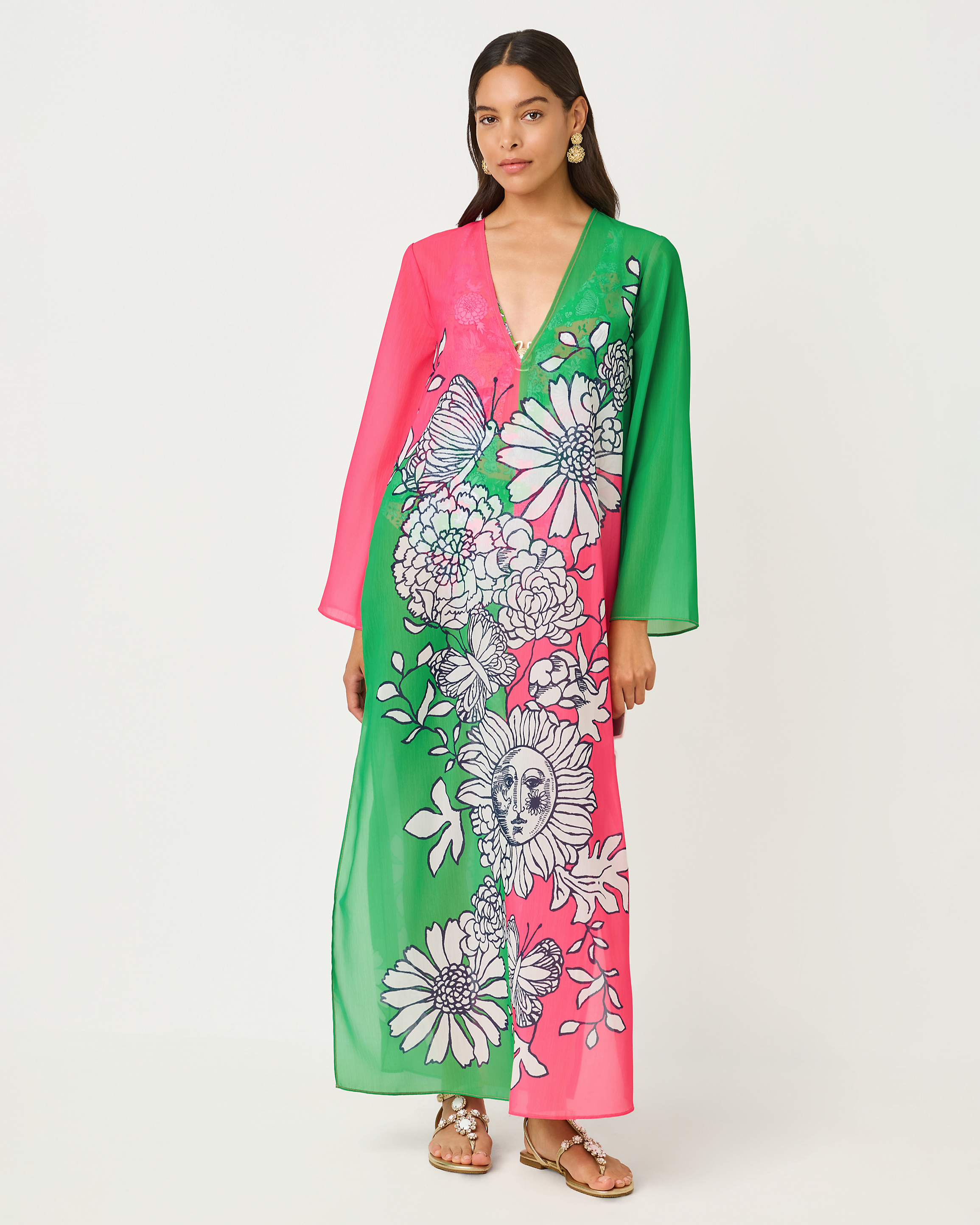 Perry Long Sleeve Maxi Cover up