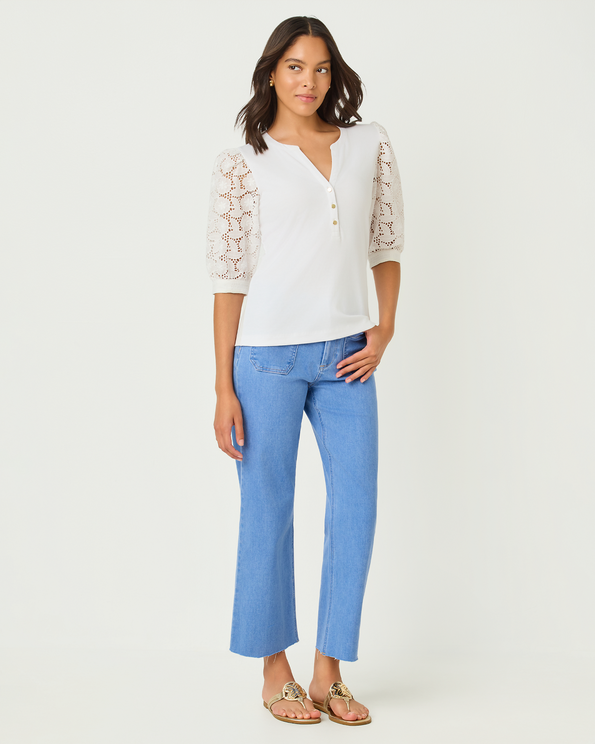 Ronson Eyelet Knit Top