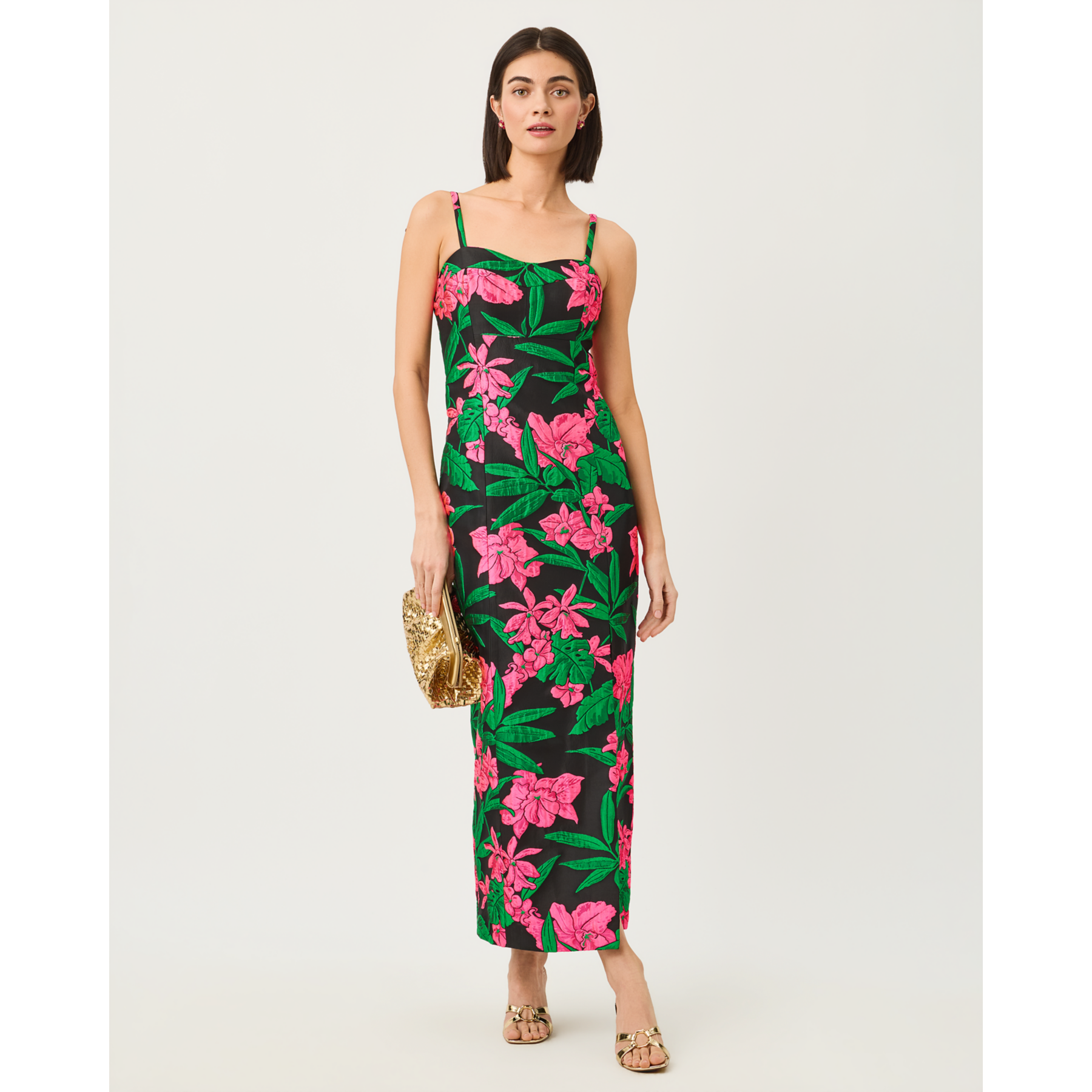 Alima Maxi Dress - Noir Jungle Bouquet Jacquard