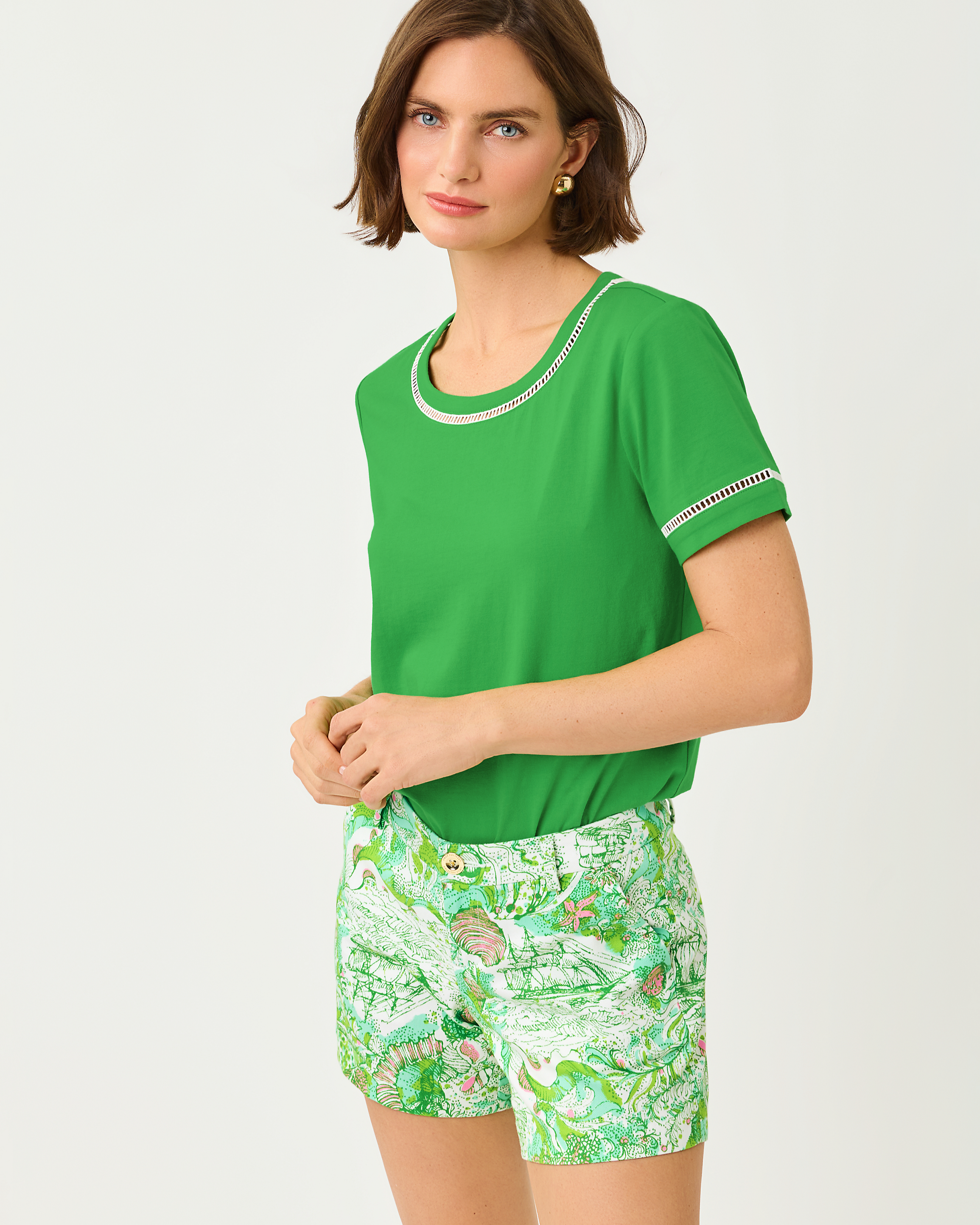 CLAIRMONT LADDER LACE KNIT TOP