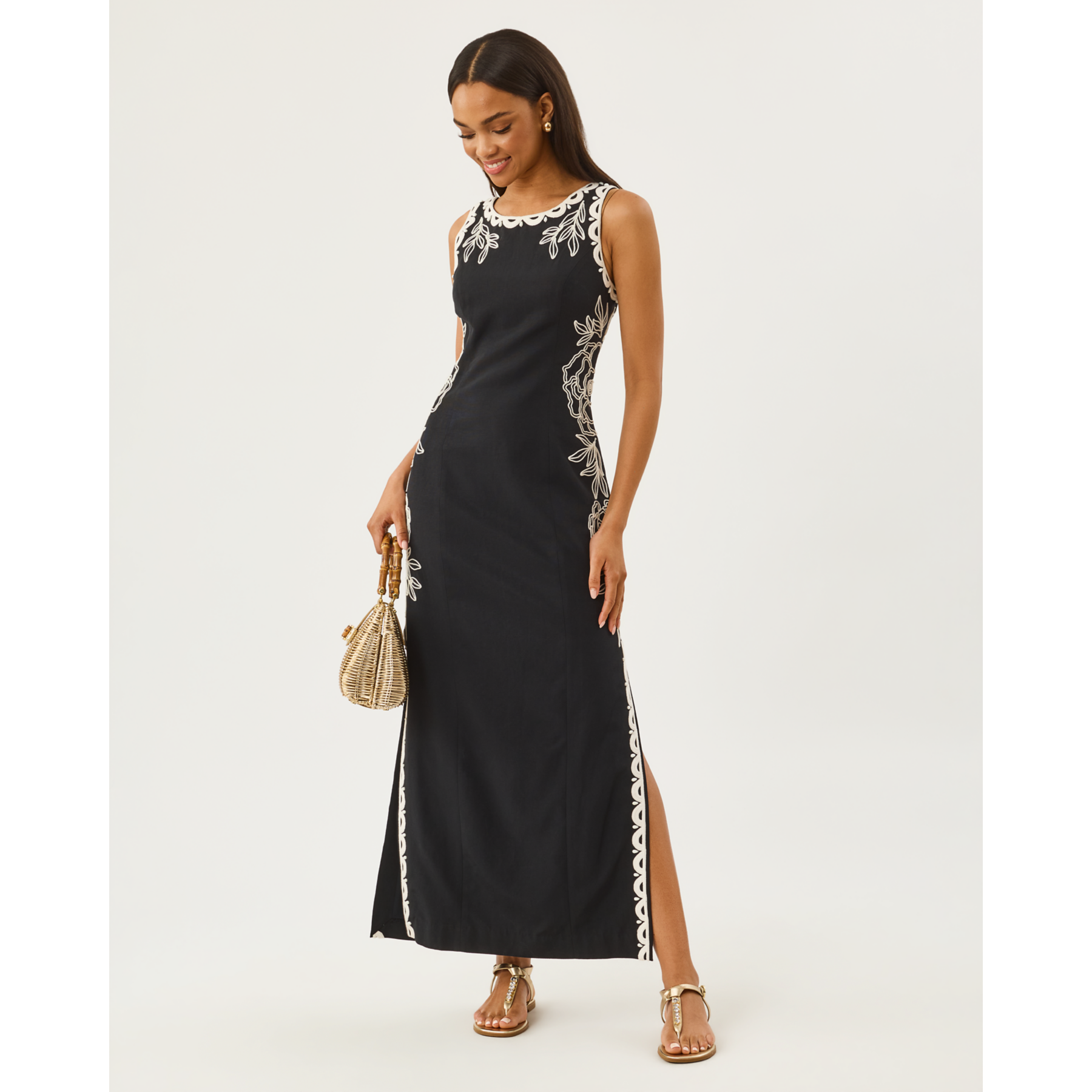 Messina Maxi Shift Dress - Noir