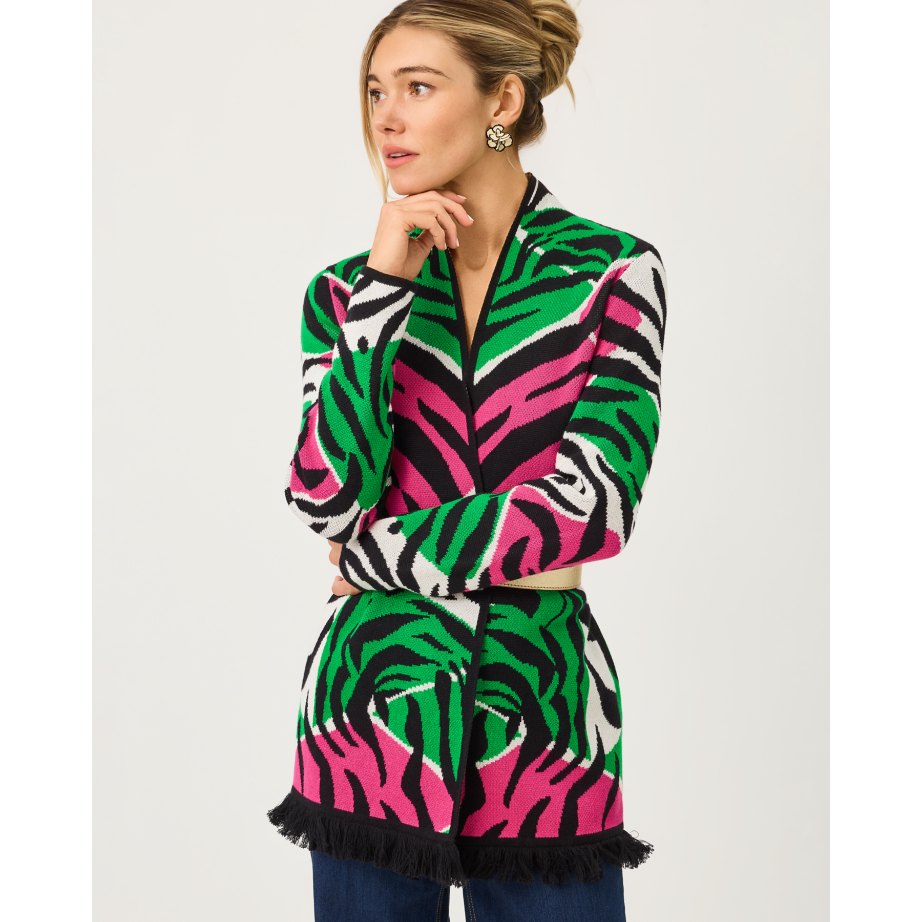 Noble Jacquard Cardigan - Coconut Oversized Big Irv Jacquard