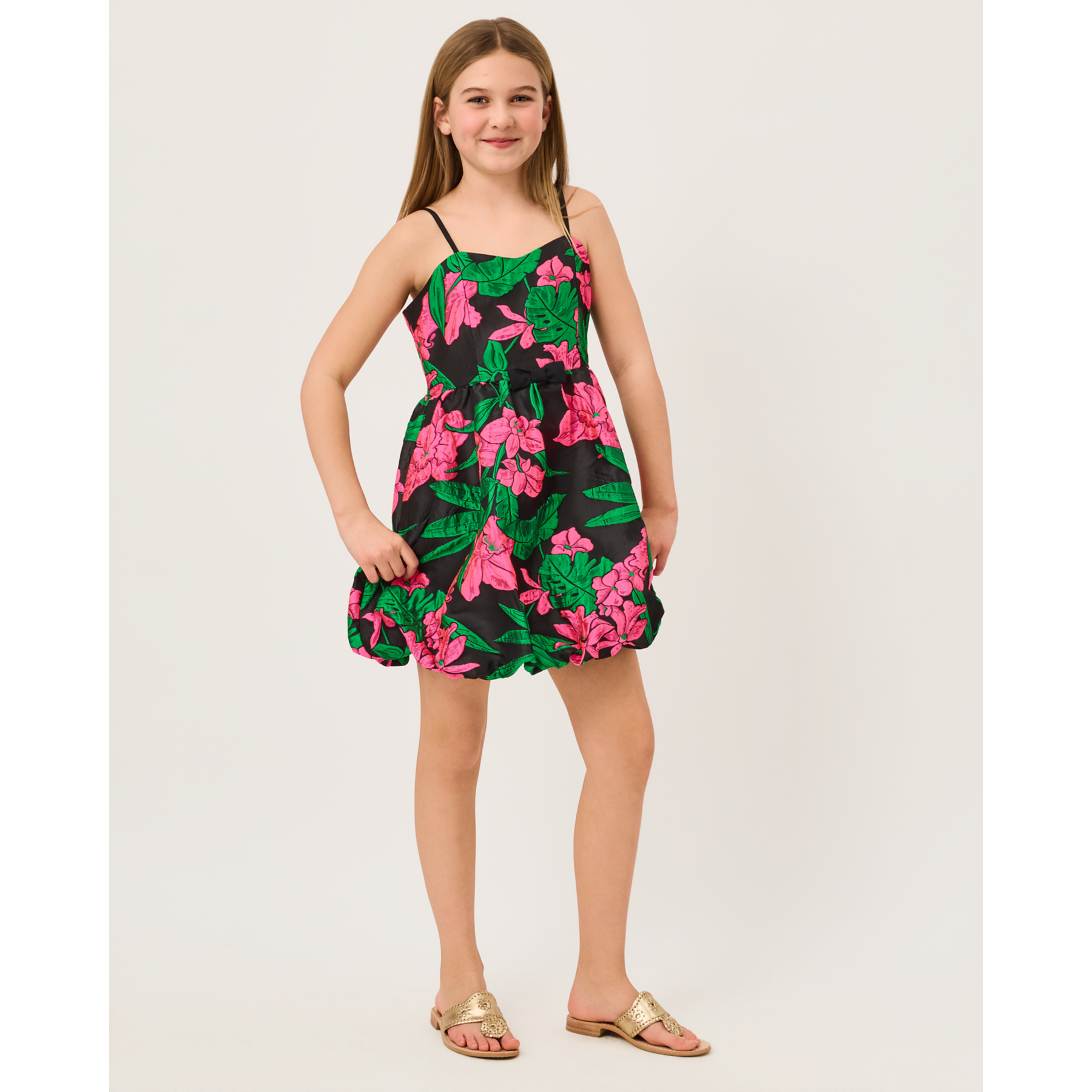Mini Bowman Dress - Noir Jungle Bouquet Jacquard