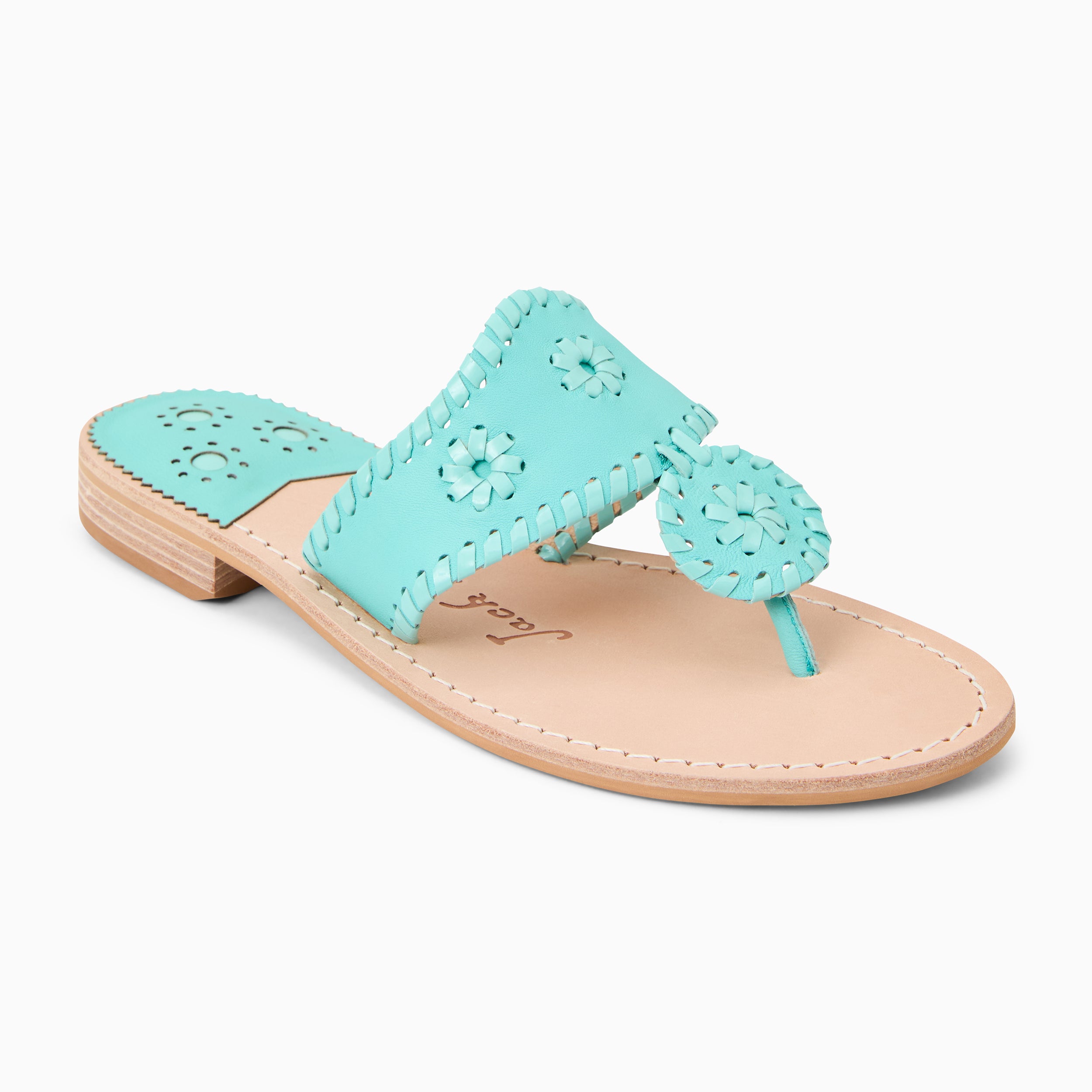 Jacks Flat Sandal - Metallic Nappa